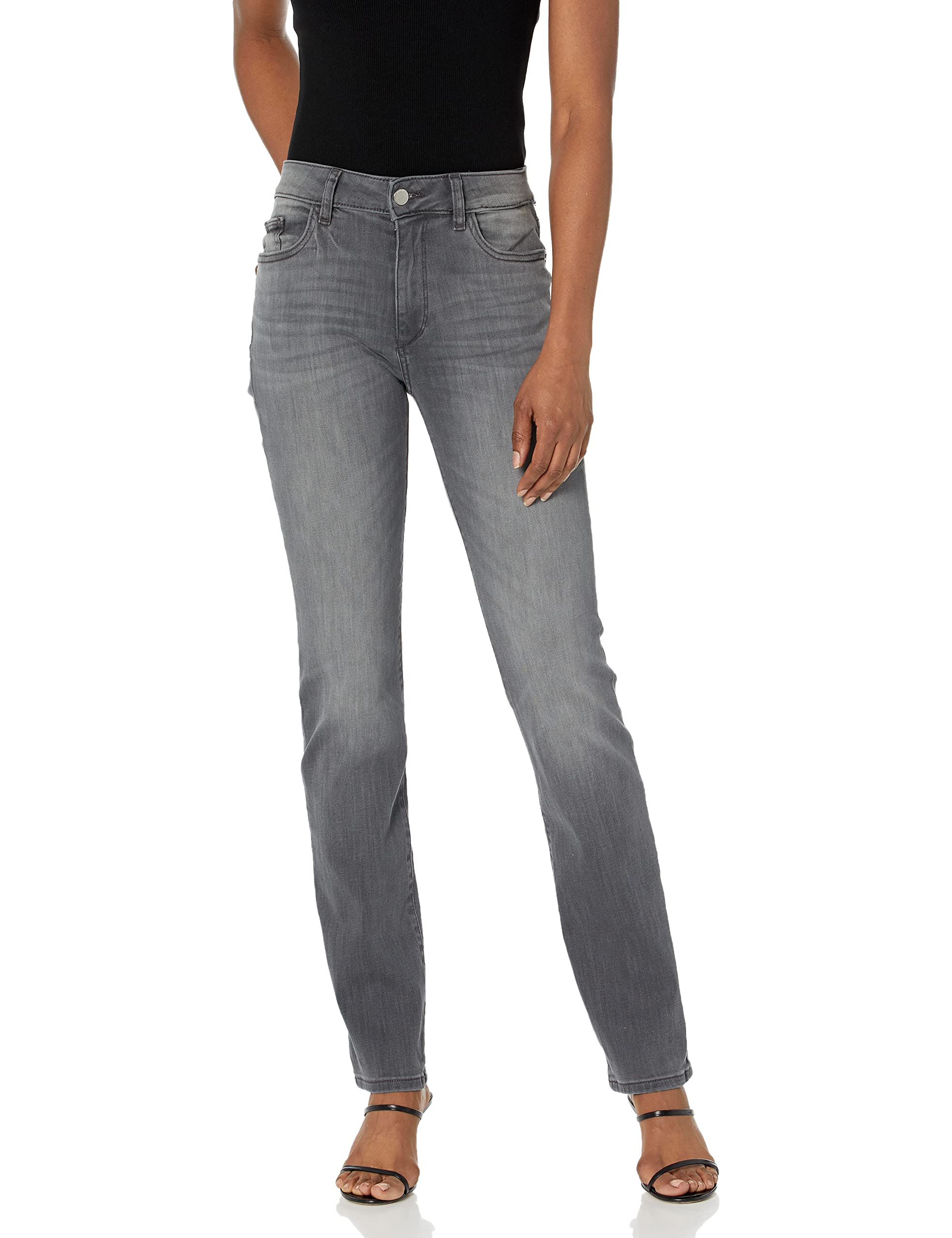 DL1961 Women's Coco Curvy Mid Rise Straight Leg Jeans - Comfortable Stretch Denim Pants for Casual Wear & Everyday Outfits