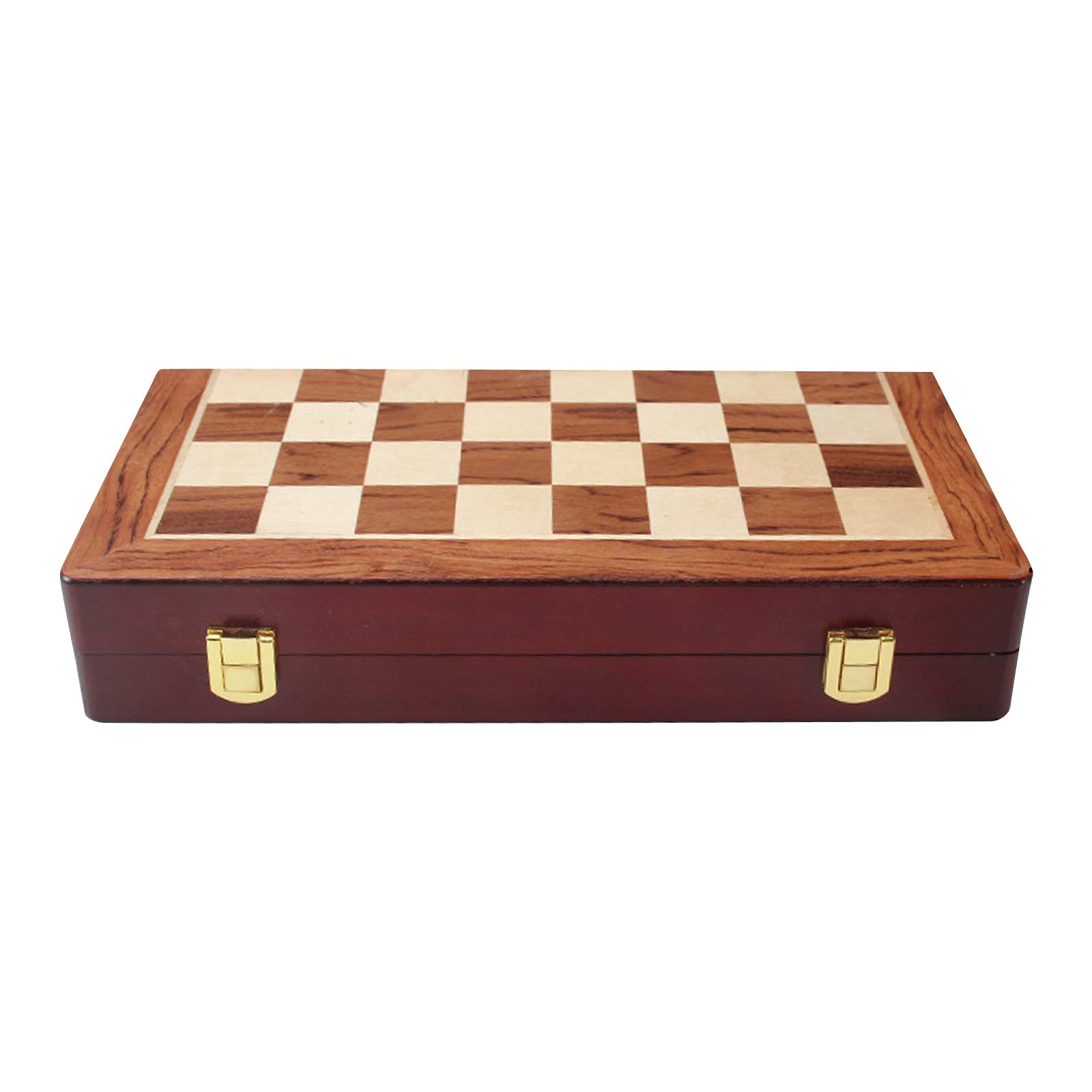 Premium Folding Wooden Chess Set with Metal Pieces - Luxury International Travel Chess Game for Adults & Kids - Portable Storage & Classic Board Game for Home, Office, and Outdoor Use