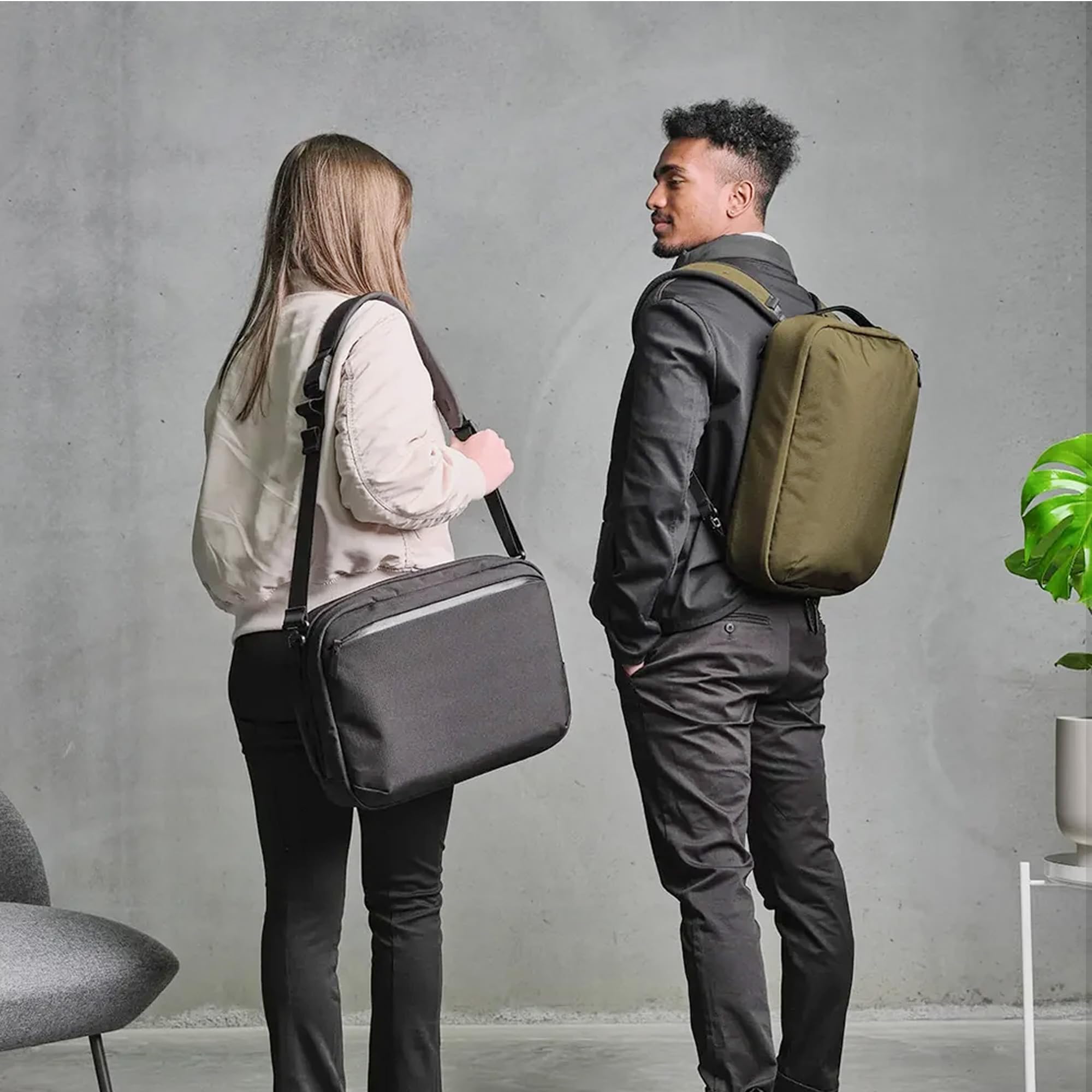 ALPAKA Elements Tech Brief Pro - Waterproof 600D Axoflux Black Laptop Bag for 16-Inch MacBook Pro - Convertible Crossbody, Shoulder, Briefcase & Backpack - 15L Weatherproof EDC Bag for Work, Travel & Commuting