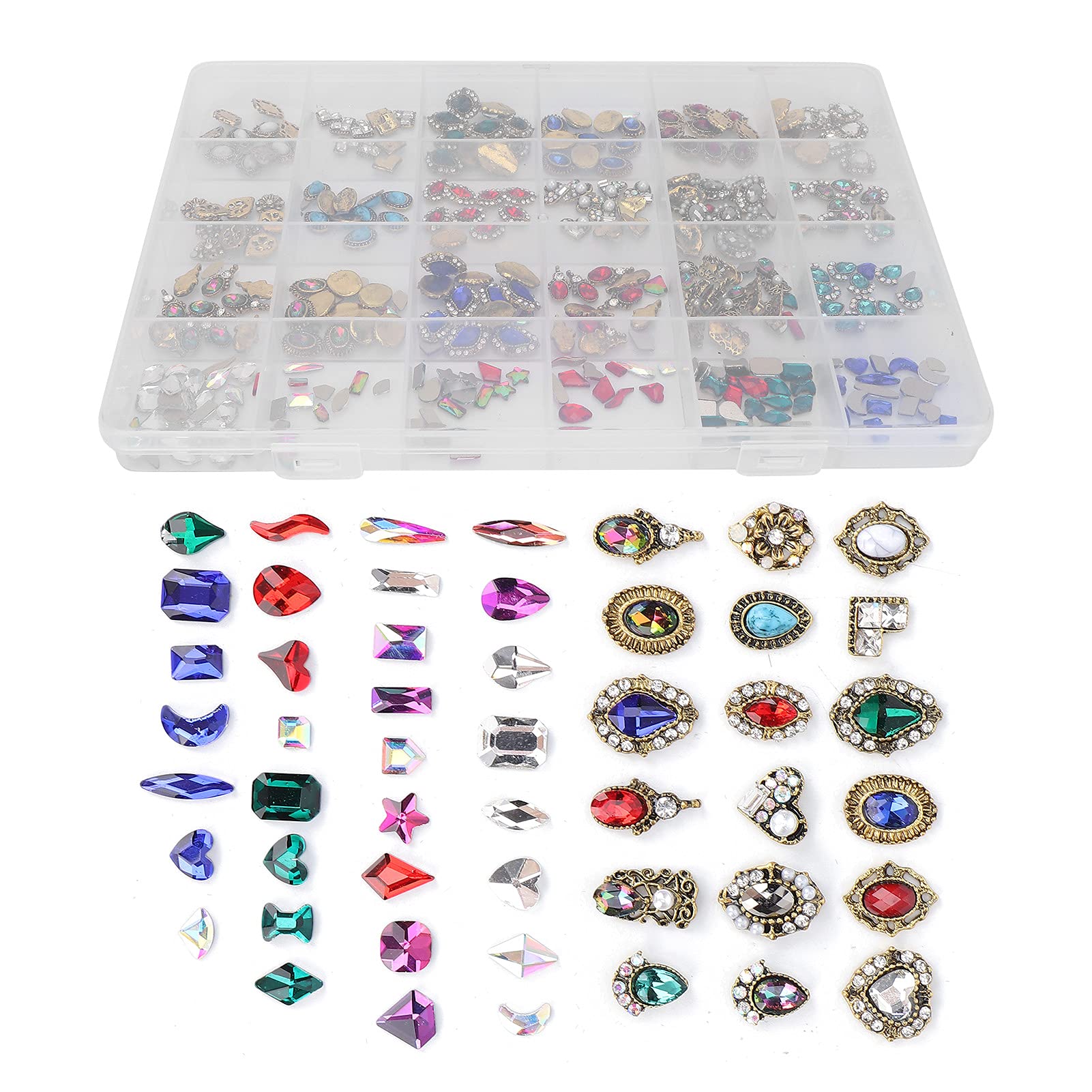 Vomeko Nail Rhinestones Set - 5000+ Gems for Nail Art, Embellishments & Nail Jewelry Accessories | Perfect for DIY Manicures, Salon Nail Designs & Party Glam Looks