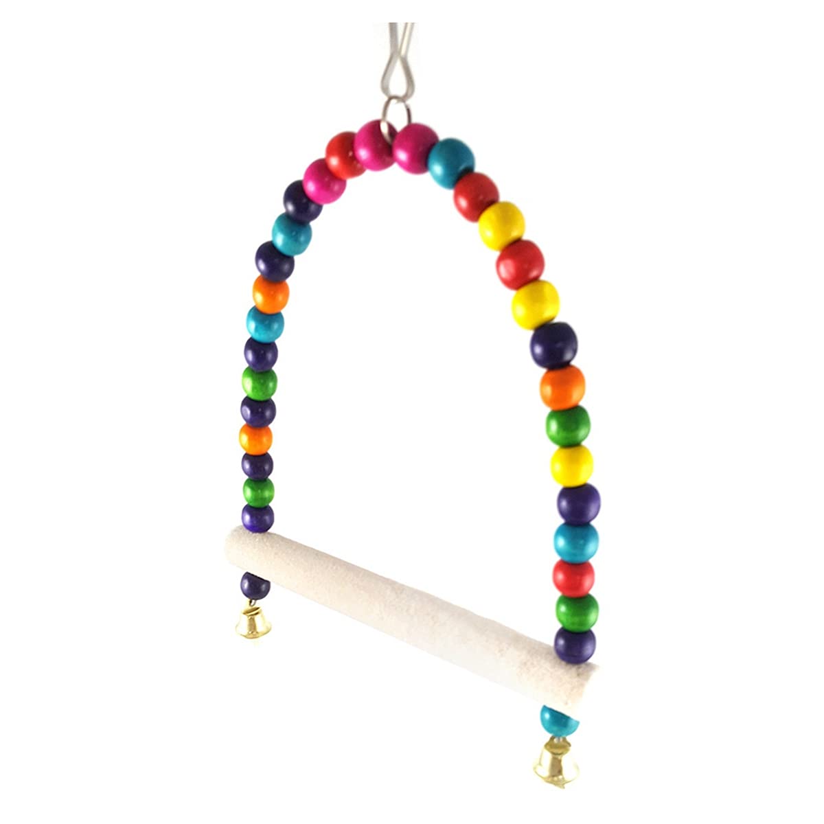 Natural Wooden Bird Swing & Hammock Ladder - Chewing Toy for Parrots, Cockatiels & Small Birds | Cage Accessories with Perch & Playground Features | Perfect for Climbing, Playing & Relaxing in Bird Cages