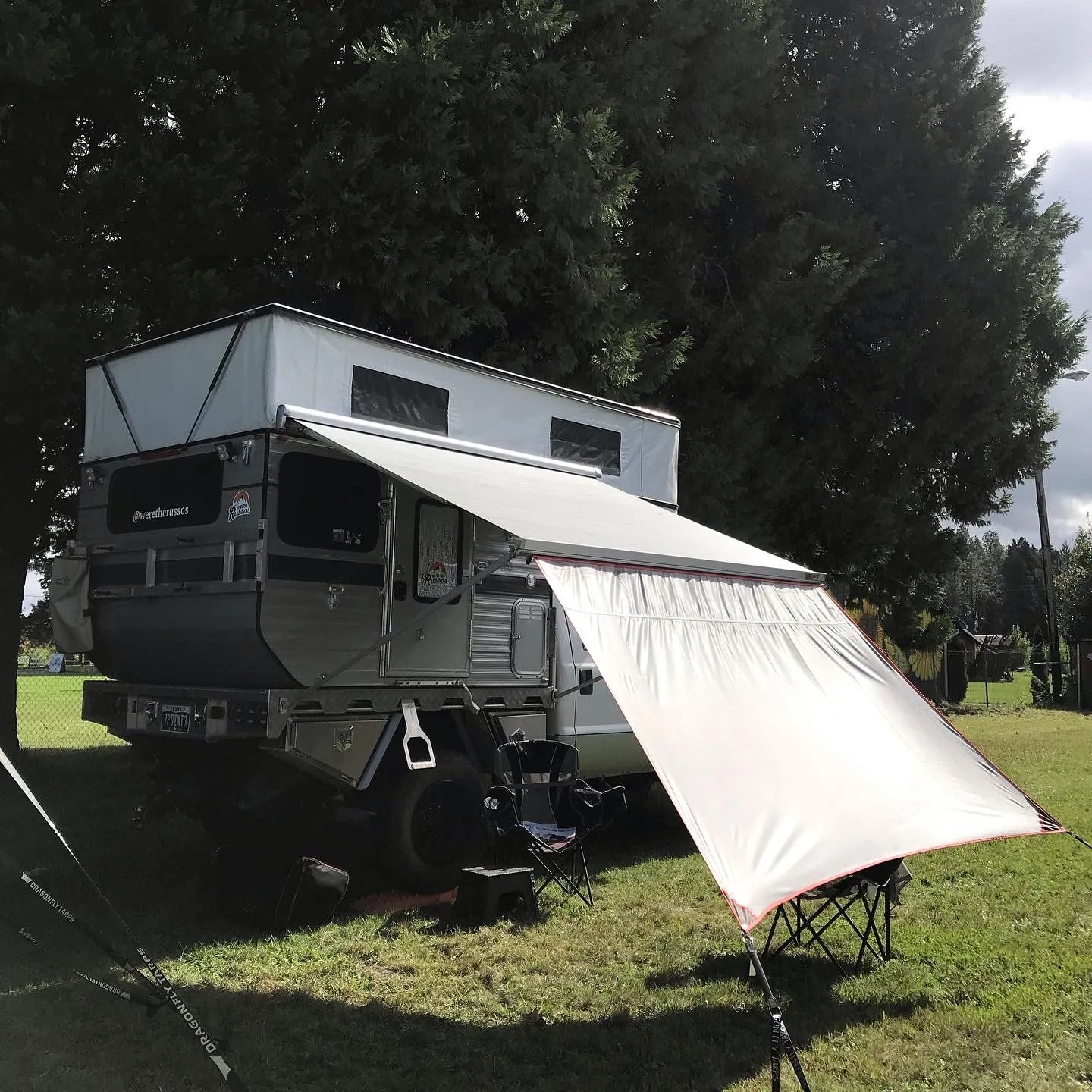 Dragon Fly Tarps Van Awning Extension - Waterproof RV Camper Awning Shade for Outdoor Camping, Picnics & Tailgating
