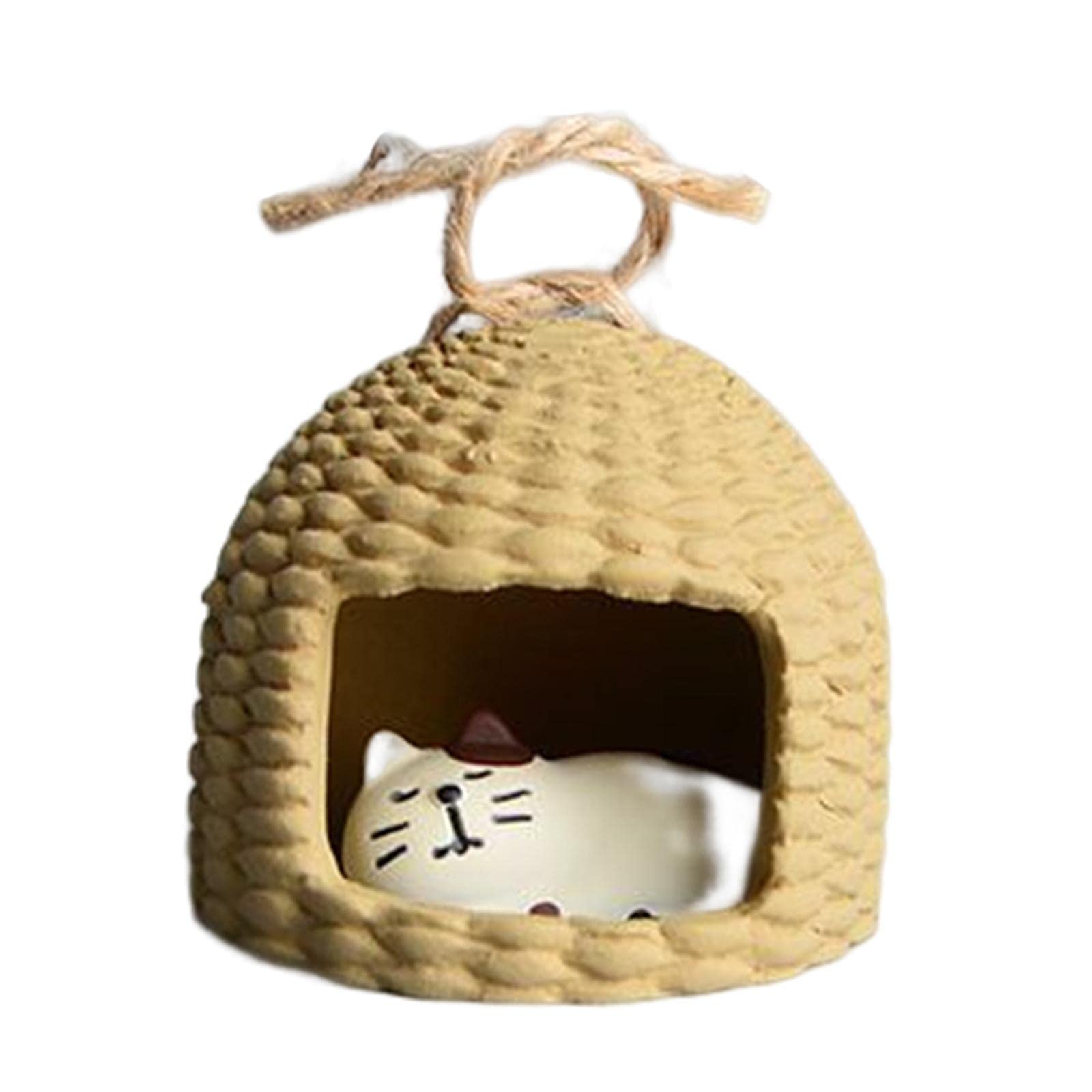 SM SunniMix Cute Resin Figurines - Kids Bed Tent Decor, Cat Statue Desktop Ornament, Perfect Gift for Children & Cat Lovers | Ideal for Nursery Decor, Birthday Presents & Home Office Decoration