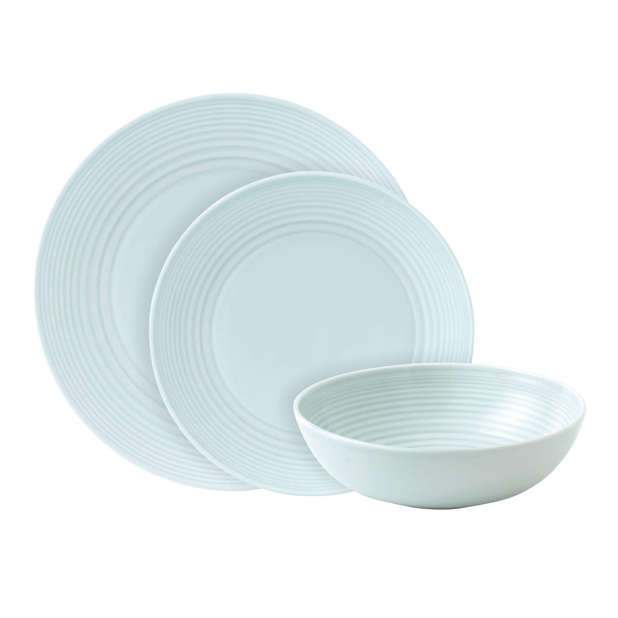 Royal Doulton Gordon Ramsay Maze Blue 12-Piece Dinnerware Set - Elegant Porcelain Plates, Bowls & Mugs for Fine Dining & Entertaining