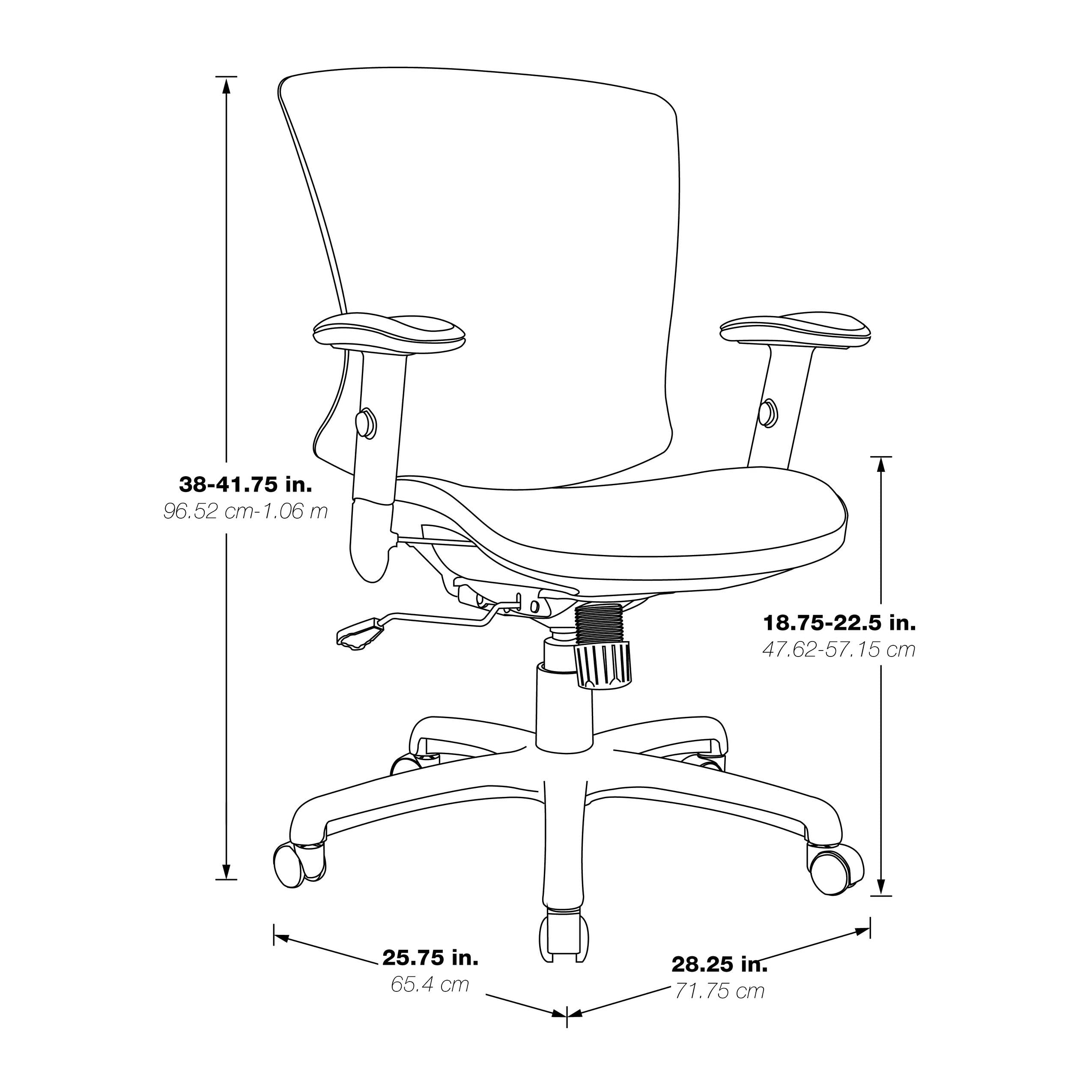 Office Star Ergonomic Mesh Office Chair with Lumbar Support, Adjustable Height & Arms - Breathable Back Support Task Chair for Home & Office Workspace