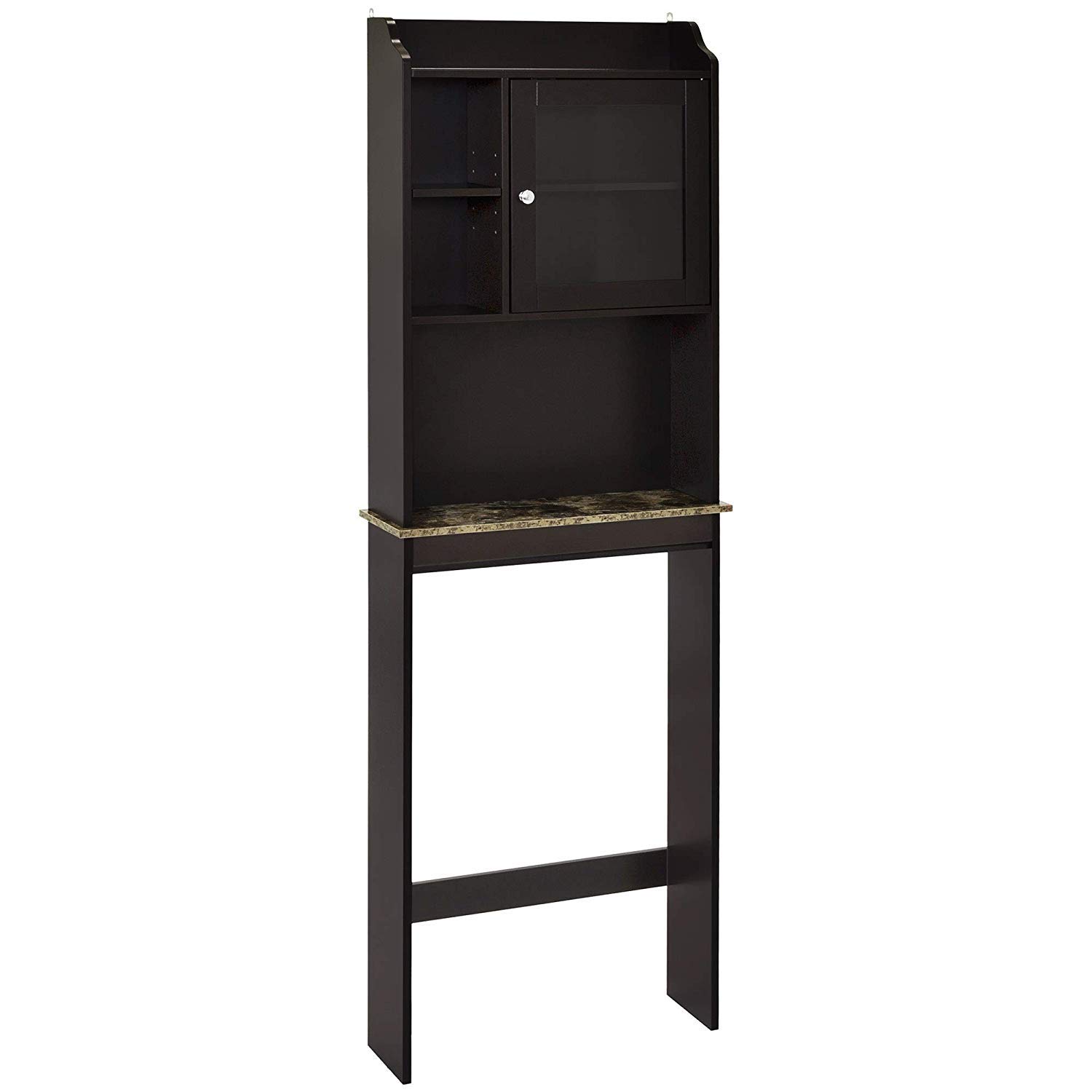 HomVent Over The Toilet Storage Cabinet - Freestanding Bathroom Organizer with Shelves | Space Saving Wooden Cabinet for Towels, Toiletries & Bath Essentials | Perfect for Small Bathrooms & Apartment Living