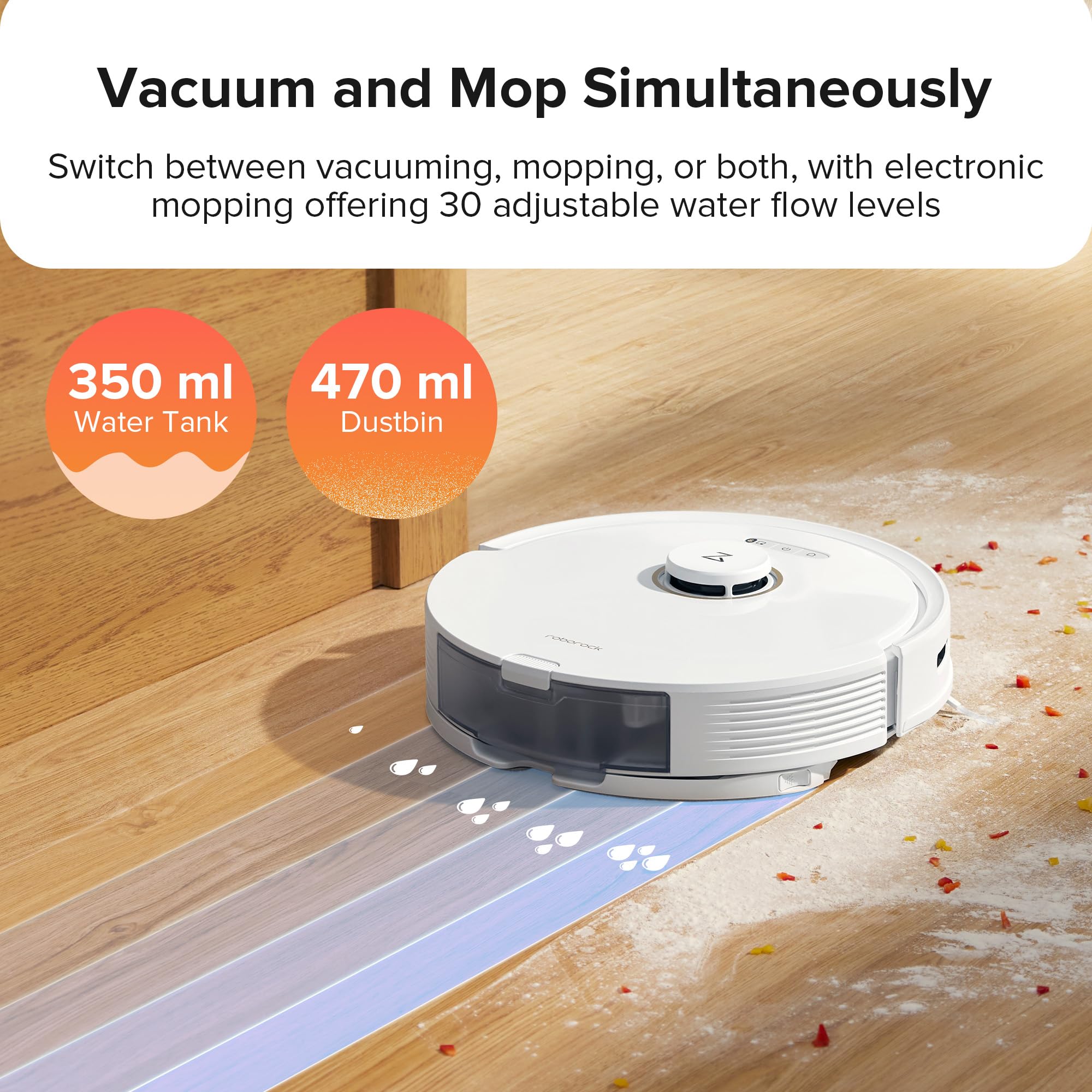 Roborock Q8 Max Robot Vacuum and Mop Cleaner with DuoRoller Brush - 5500Pa Strong Suction, LiDAR Navigation & Obstacle Avoidance - Multi-Level Mapping for Pet Hair - Ideal for Hardwood Floors, Carpets & Pet Owners