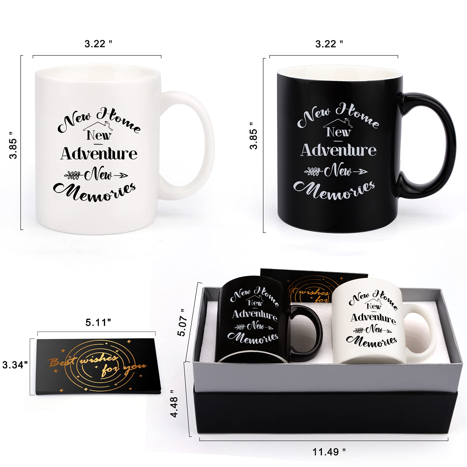 Unique Housewarming Gifts for New Homeowners - Thoughtful Present for Newlywed Couples & First-Time Home Buyers - Ceramic Coffee Mug Set for Women & Men - Perfect for Housewarming Parties, New Home Celebrations & Creating Lasting Memories