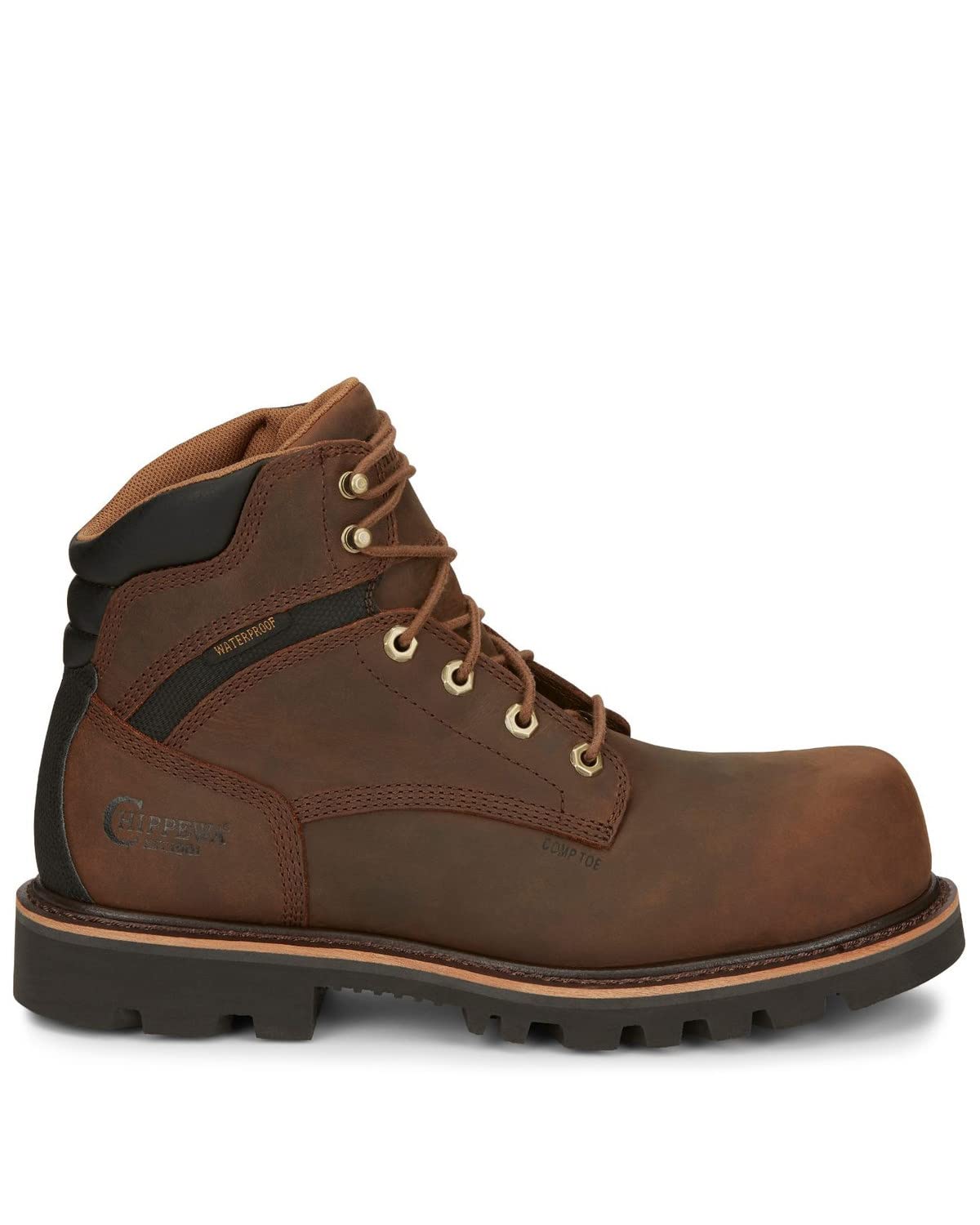 Chippewa Men's 6-Inch Sador HD TA Work Boots in Brown - Durable Leather Construction for Construction, Hiking & Outdoor Work