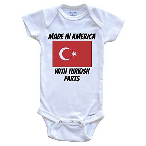 USA Made Turkey Flag Funny One Piece Baby Bodysuit - Patriotic & Cute Infant Outfit for Holidays, Parties & Photo Shoots