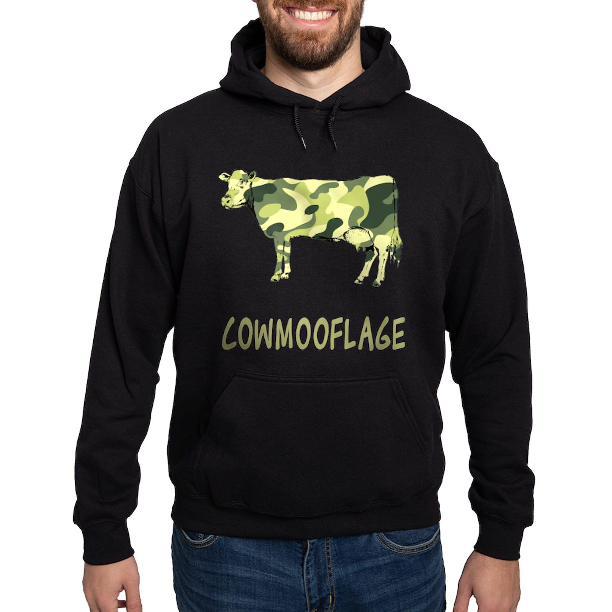 Cowmooflage Hoodie for Men - Dark Camouflage Pullover Sweatshirt | Warm & Comfortable Fleece Hooded Jacket | Perfect for Outdoor Activities, Camping & Casual Wear