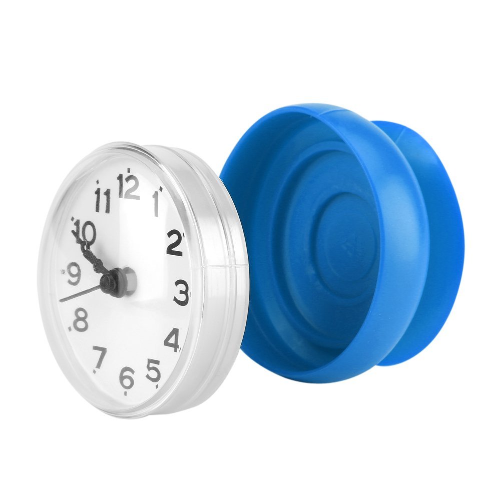 Yosoo Waterproof Shower Clock with Strong Suction Cup - Round Arabic Digital Bathroom Clock for Shower, Kitchen & Pool - Non-Slip Bath Accessories (Blue) | Perfect for Bath Time, Swimming, Spa & Home Decor