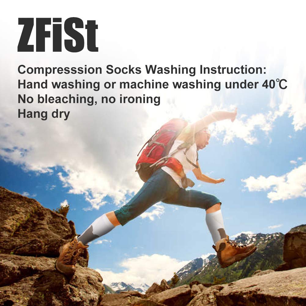 ZFiSt Plus Size Compression Socks for Women & Men - Wide Calf Support, Breathable Sport & Nurse Stockings - Ideal for Running, Travel & Long Work Shifts