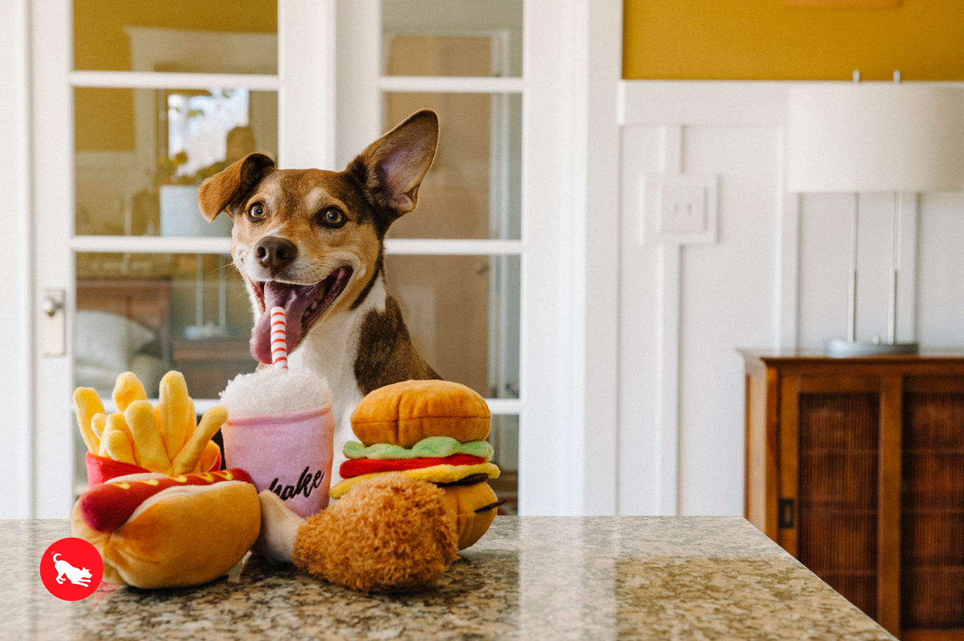 American Classic® Hot Dog Plush Dog Toy by Pet P.L.A.Y. - Durable Chew Toy for Small & Large Dogs - Perfect for Fetch, Tug-of-War & Cuddling