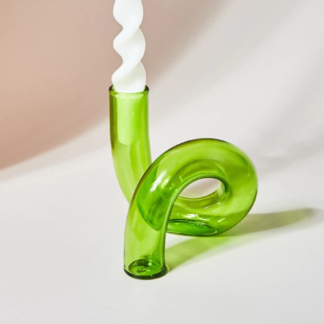 Elegant Curved Tube Candle Holder for Home Decor - Perfect for Weddings, Romantic Dinners & Cozy Ambiance