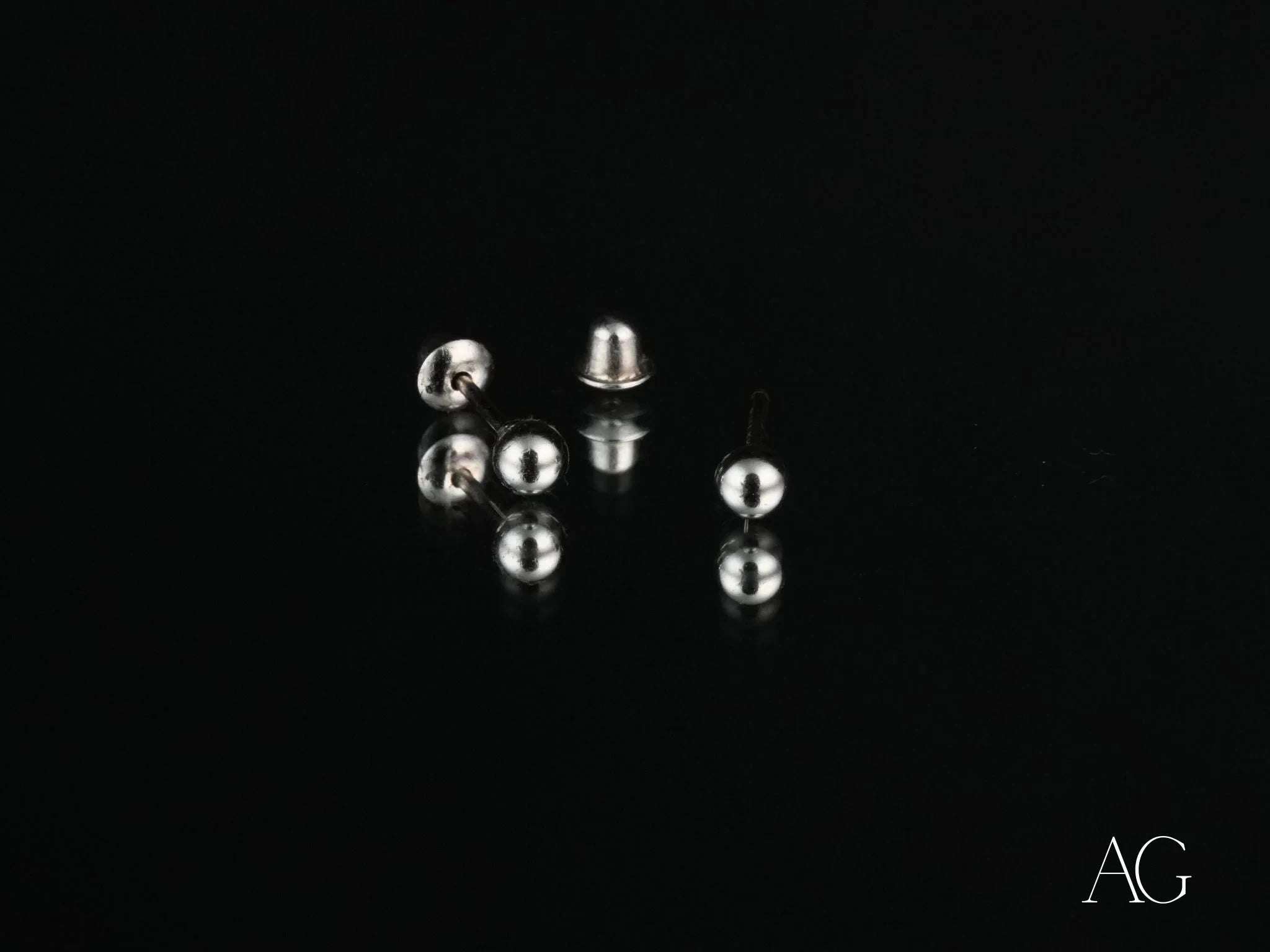 18K White Gold 3mm Ball Stud Earrings for Kids - Hypoallergenic, Classic & Durable Jewelry - Perfect for Birthdays, First Piercing & Special Occasions