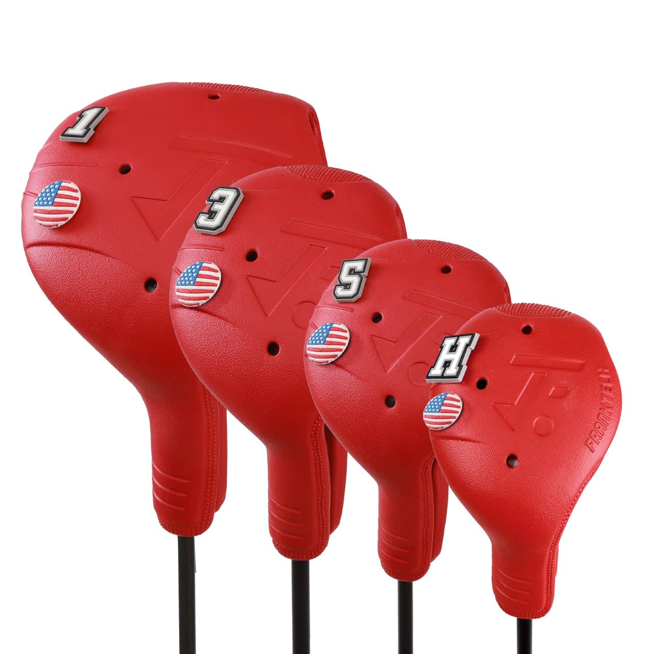 Premium Golf Head Covers Set - Durable EVA Plastic Driver & Fairway Wood Club Protectors with Decorative Pins | Universal Fit for Right-Handed Golfers | Easy On/Off & Machine Washable | Perfect for Course Play, Travel & Club Protection