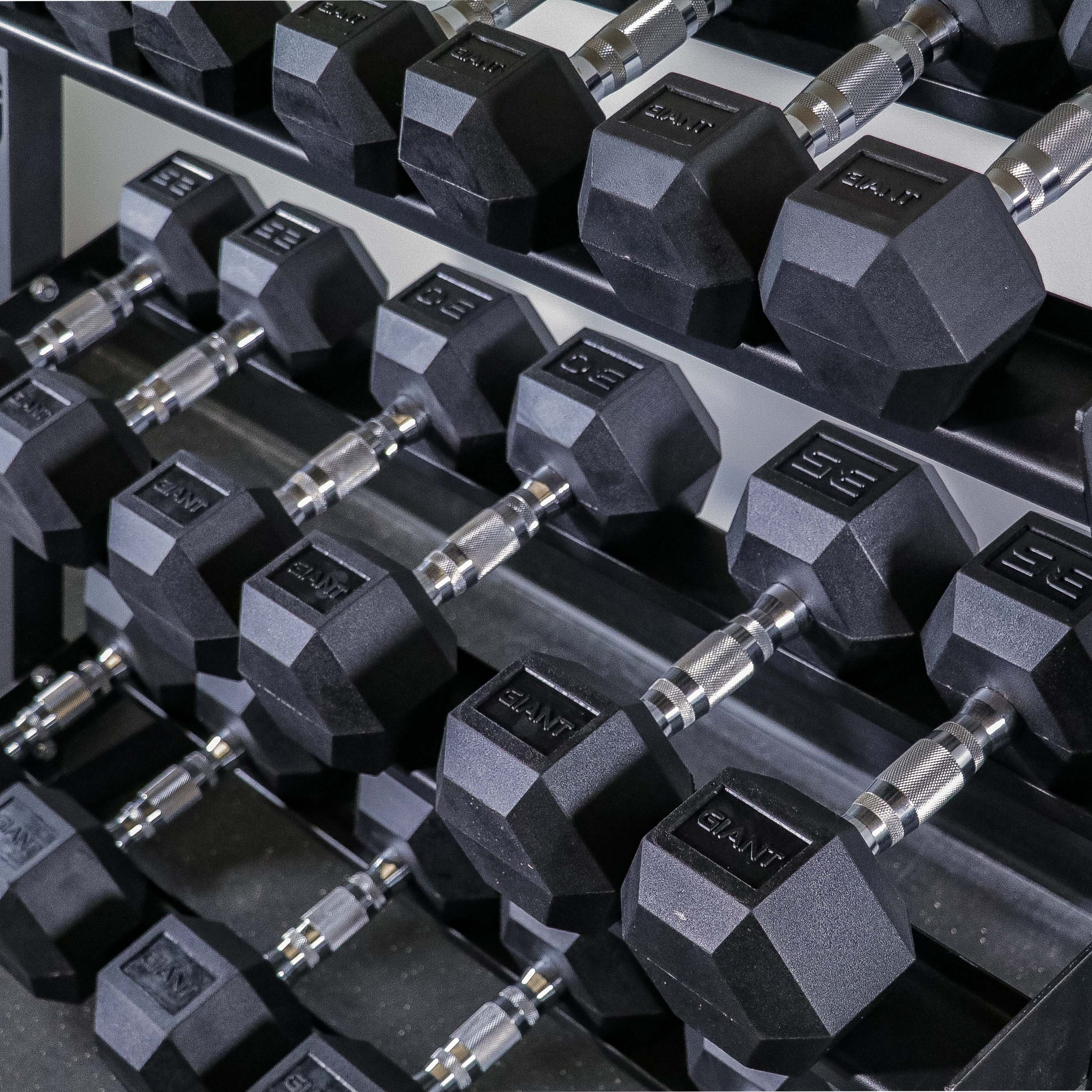 Premium GIANT Rubber Hex Dumbbell Set - Ergonomic Non-Slip Grip for Home Gym, Strength Training & CrossFit Workouts