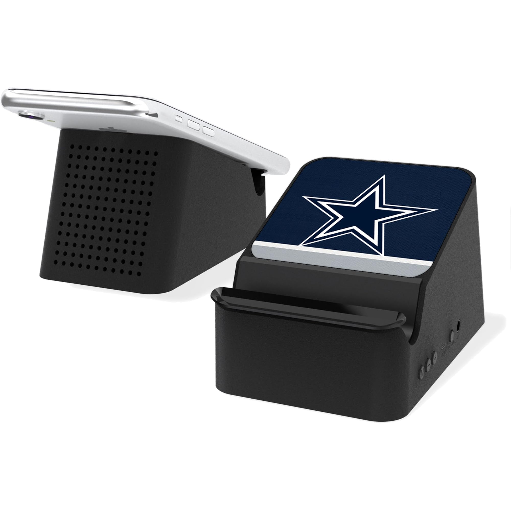 Dallas Cowboys Wireless Charging Station with Bluetooth Speaker - Fast Qi Charging Pad & Portable Speaker for Home, Office, and Game Day Parties