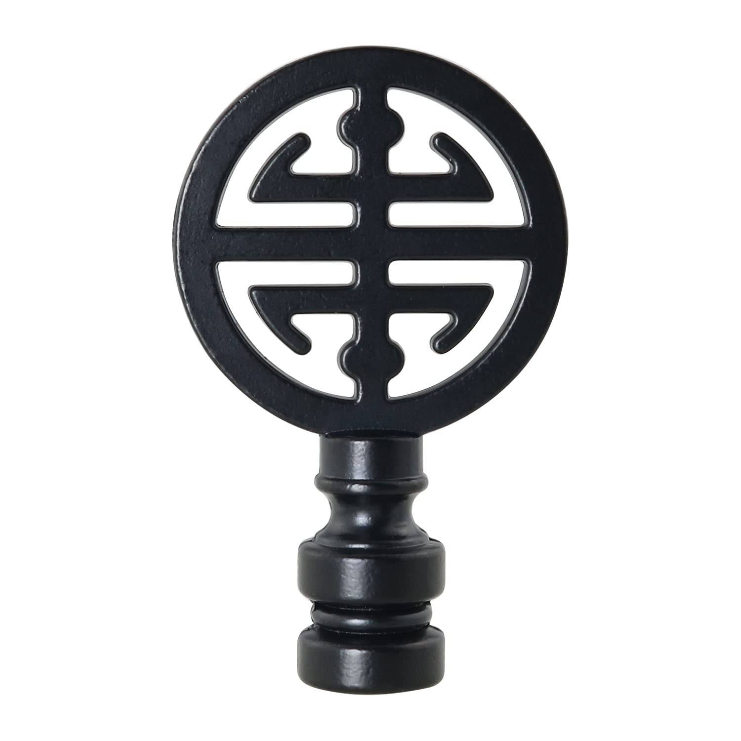 Brass Lamp Finial - Oriental Decorative Top for Lampshades, Black Happiness Symbol Finial - Perfect for Bedroom, Living Room & Vintage Home Decor