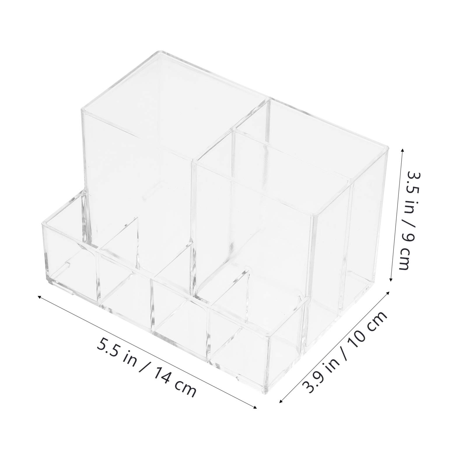 Acrylic Makeup Brush Holder & Organizer with Multiple Compartments - Vanity Storage Box for Eyebrow Pencils, Cosmetics & Toiletries | Perfect for Bathroom Counter, Dressing Table & Travel Beauty Case