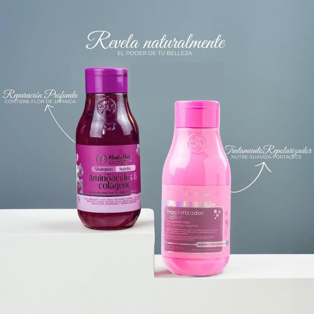 Isarena Beautylines 2 Pack Vegan & Organic Shampoo & Conditioner Set with Collagen & Amino Acids, 550ml - Mint Scented, Salt-Free, Safe for Color-Treated & Chemically Straightened Hair - Perfect for Damaged Hair Repair & Daily Hydration