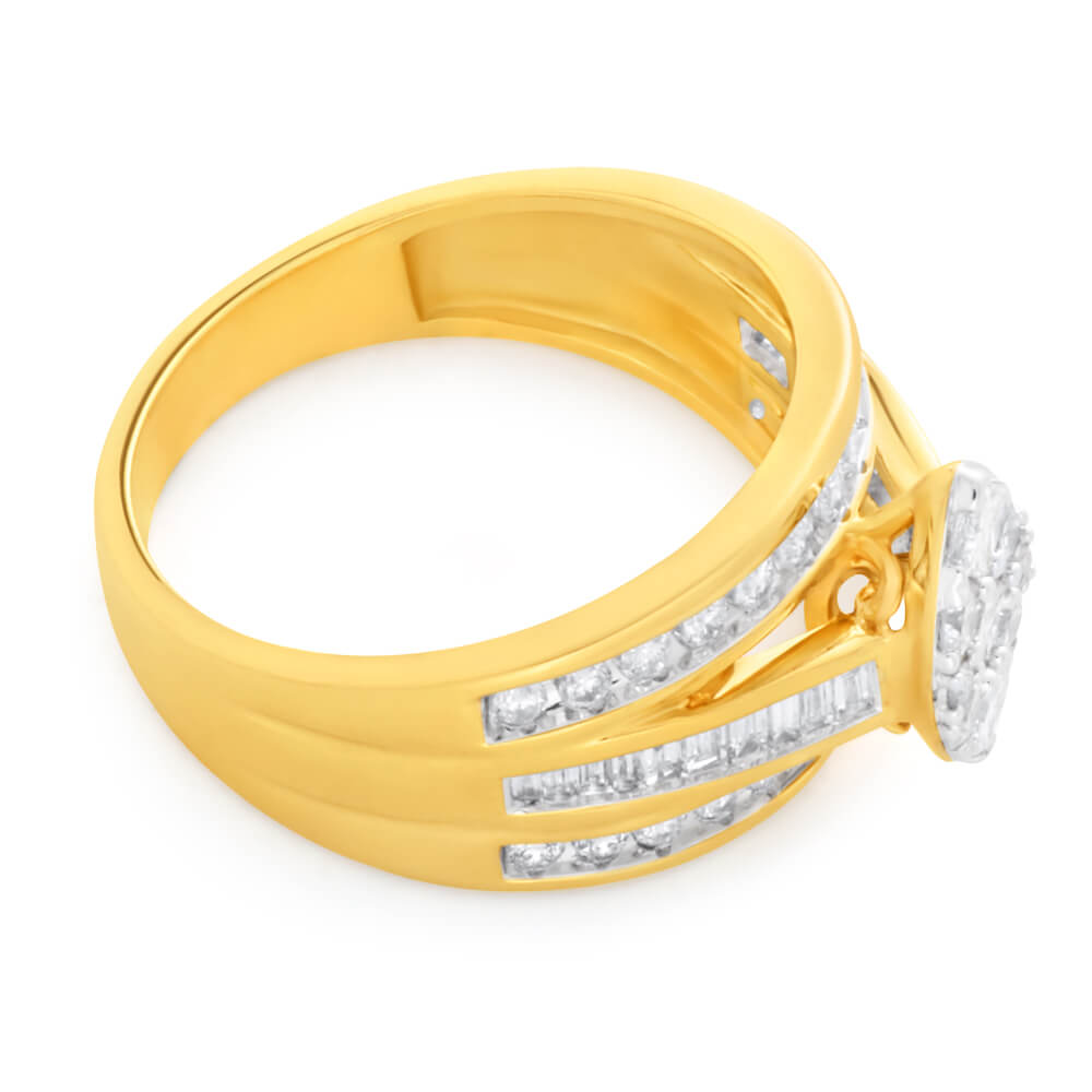 9ct Yellow Gold 1 Carat Diamond Engagement Ring for Women - Perfect for Proposals, Anniversaries & Special Occasions