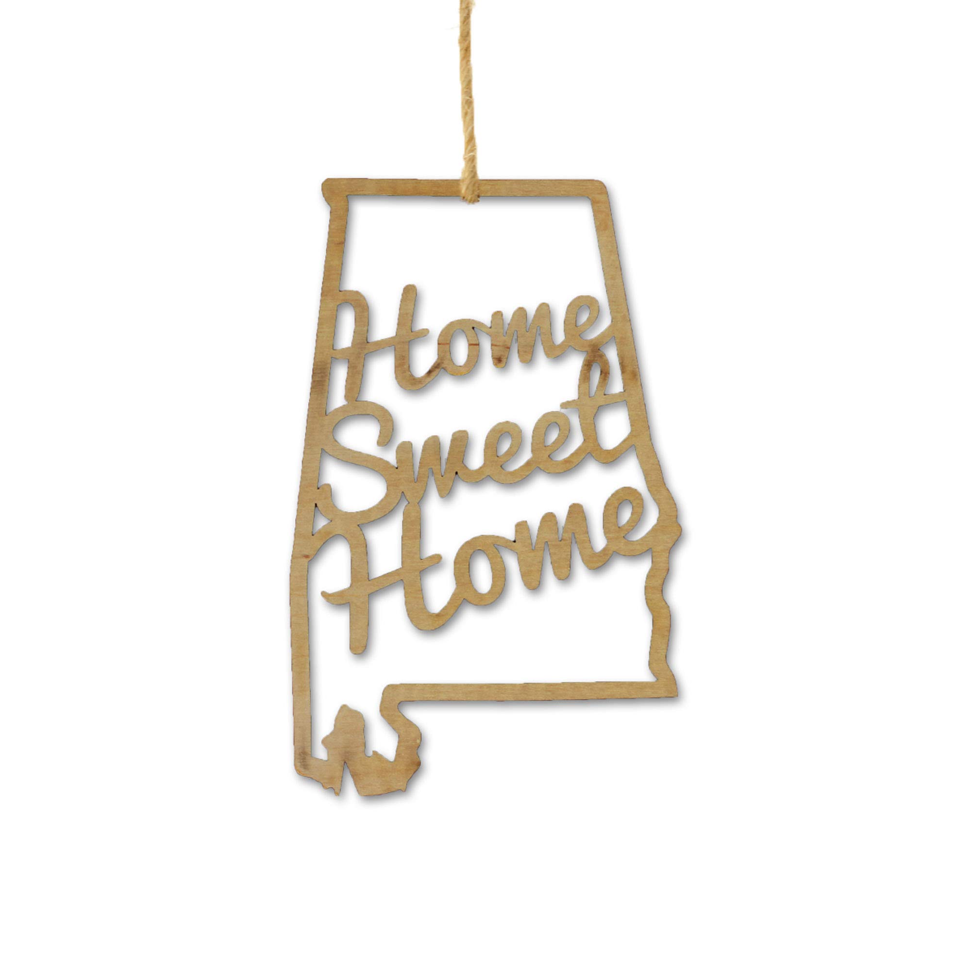 Torched 'Home Sweet Home' Christmas Tree Ornament - Handmade Hanging Holiday Decoration for Xmas Tree - Perfect Housewarming Gift for New Homeowners - Alabama-Themed Rustic Decor - Ideal for Christmas Decorations, Holiday Parties & Festive Home Styling