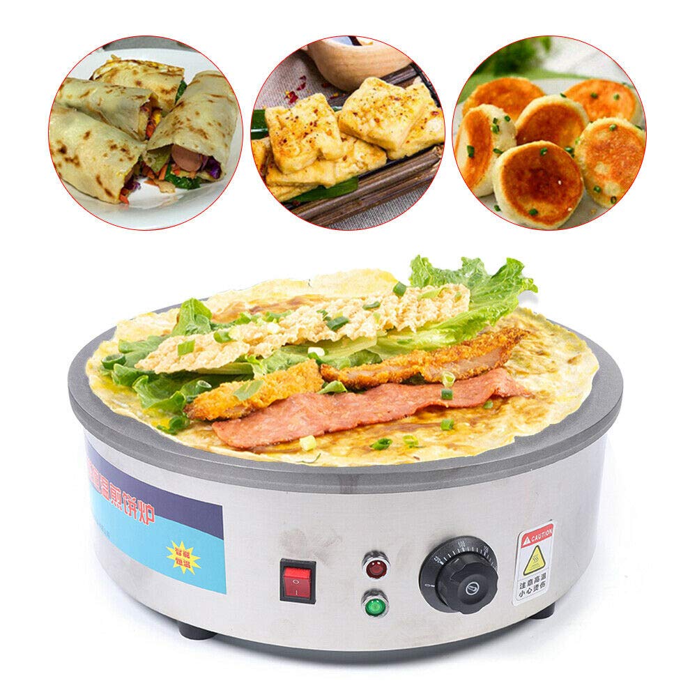 2800W Professional Crepe Maker Machine - 45cm Non-Stick Electric Griddle for Perfect Crepes, Pancakes & Tortillas - High-Quality SX-450P Model (Great for Restaurants, Cafes & Home Breakfast Cooking)