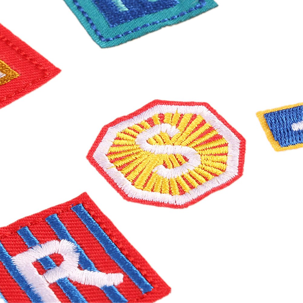 Custom Iron On Patches Letters A-Z 26pcs - Animal Shaped Alphabet Appliques for DIY Clothing - Sew On Patches for Jeans, Jackets, Backpacks & Hats (Style 3) - Perfect for Personalizing Denim, School Bags & Fashion Accessories