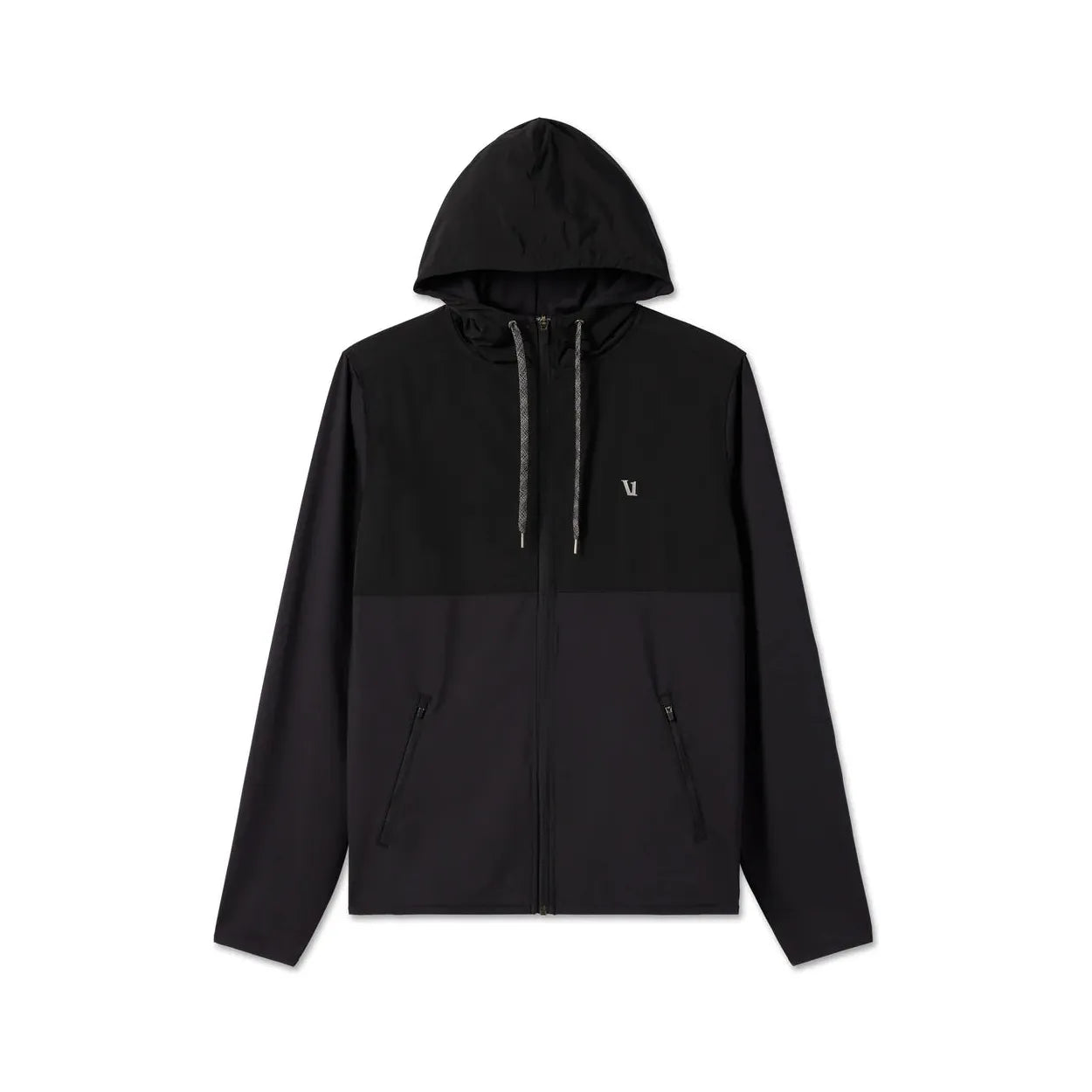 Vuori Men's Sunday Element Jacket - Lightweight Water-Resistant Outdoor Jacket for Hiking, Running & Travel (Black)