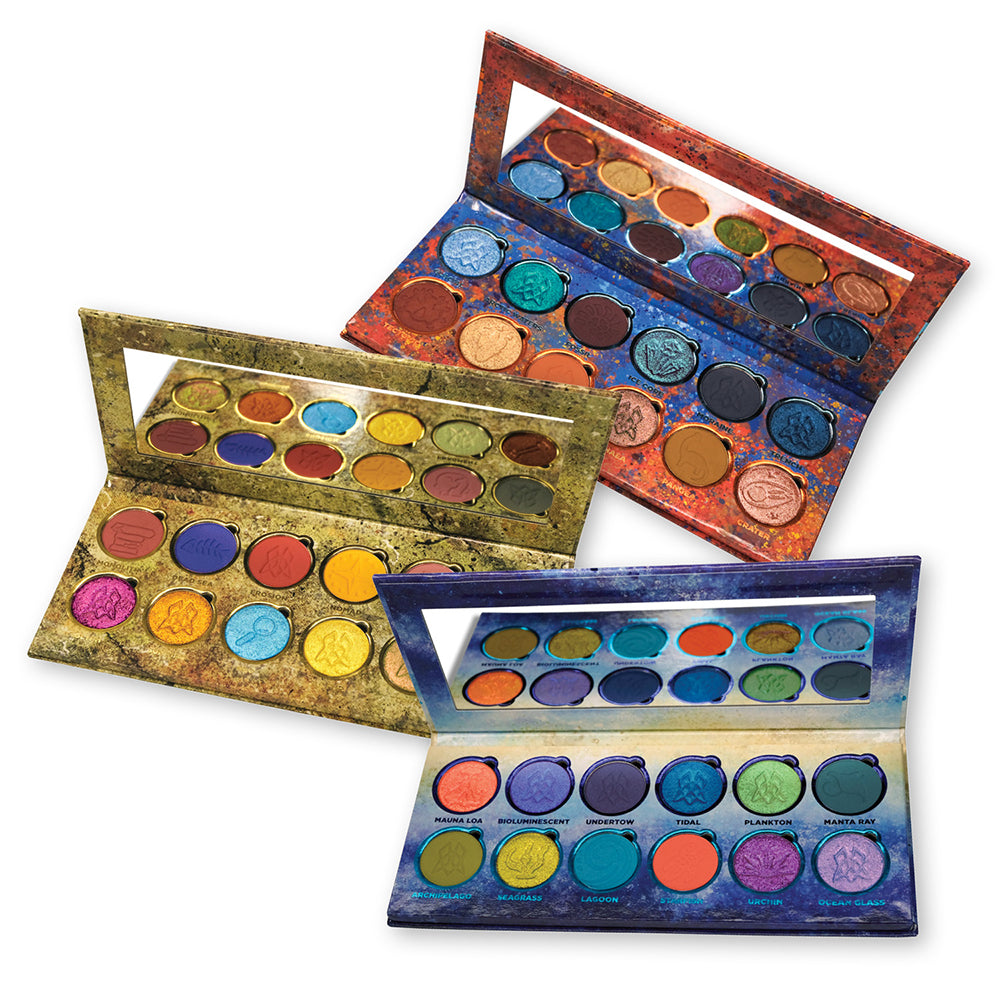 Paleo, Archeo, Oceano Eyeshadow Palette Bundle - Natural Earth Tone Makeup for Everyday Wear & Special Occasions
