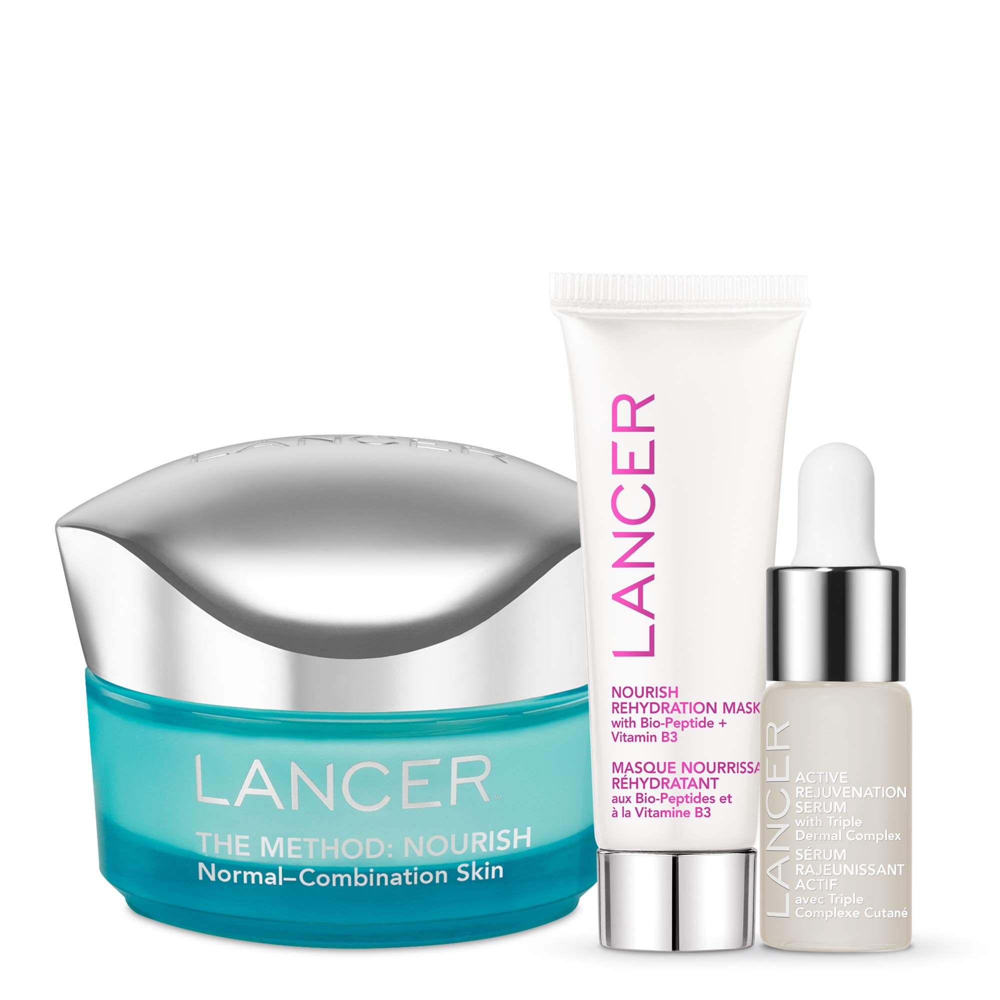 Lancer Skincare Hydration Rescue 3-Piece Set - Moisturizing Face Cream, Hydrating Serum & Cleanser for Dry Skin | Perfect for Daily Skincare Routine & Travel Essentials