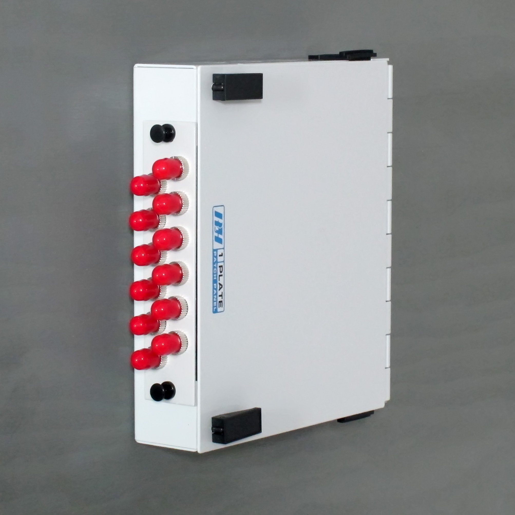 Fiber Optic Patch Panel - 12 Port DIN Rail or Wall Mount Enclosure with ST, SC, LC Single-Mode Adapter Plates for Network Rack & Telecom Cabinet Installation