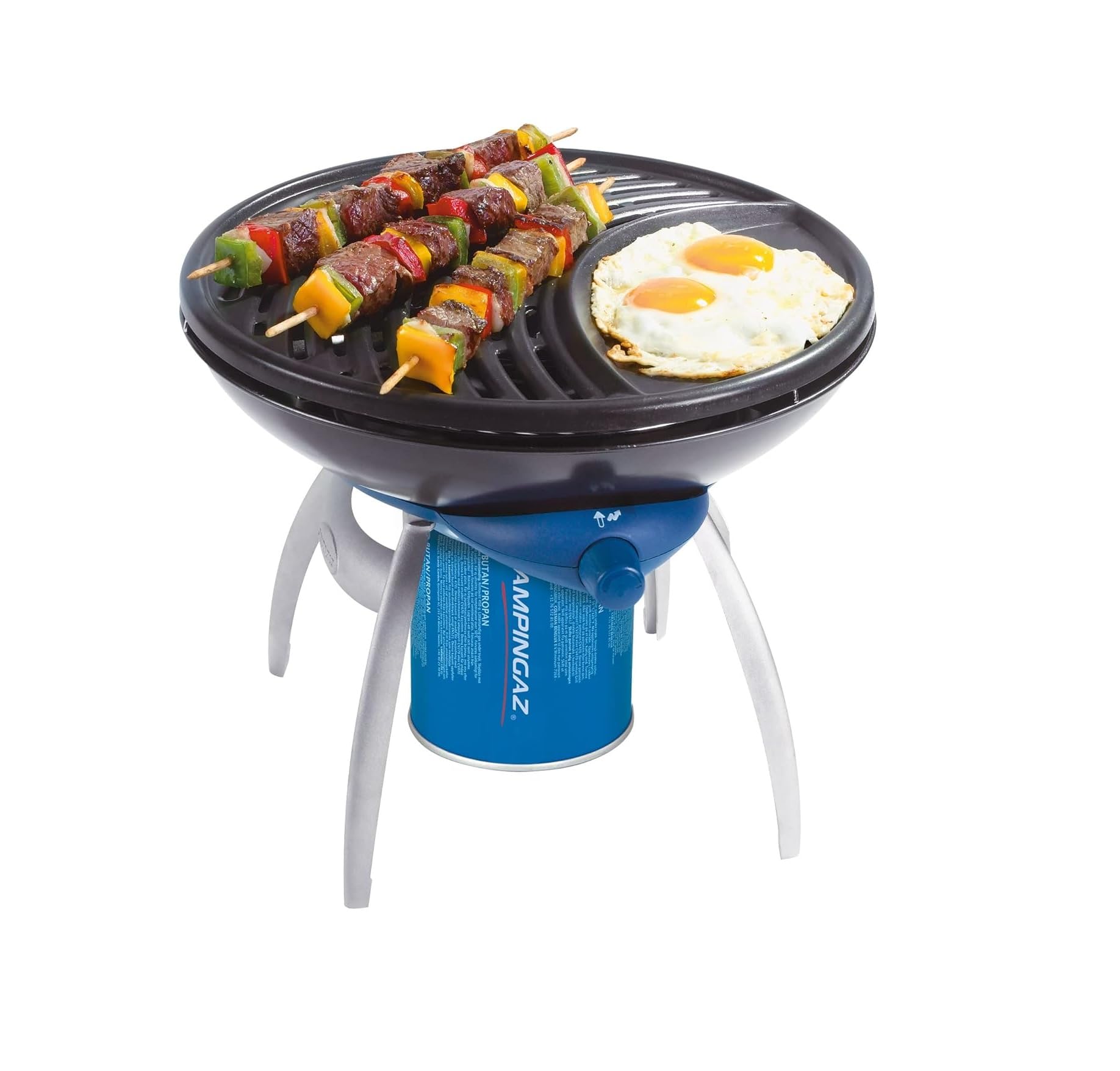 Portable Party Grill & Camping Stove - All-in-One Outdoor BBQ with Griddle, Grid & Pan Support - Perfect for Backyard Parties, Picnics & Camping Trips