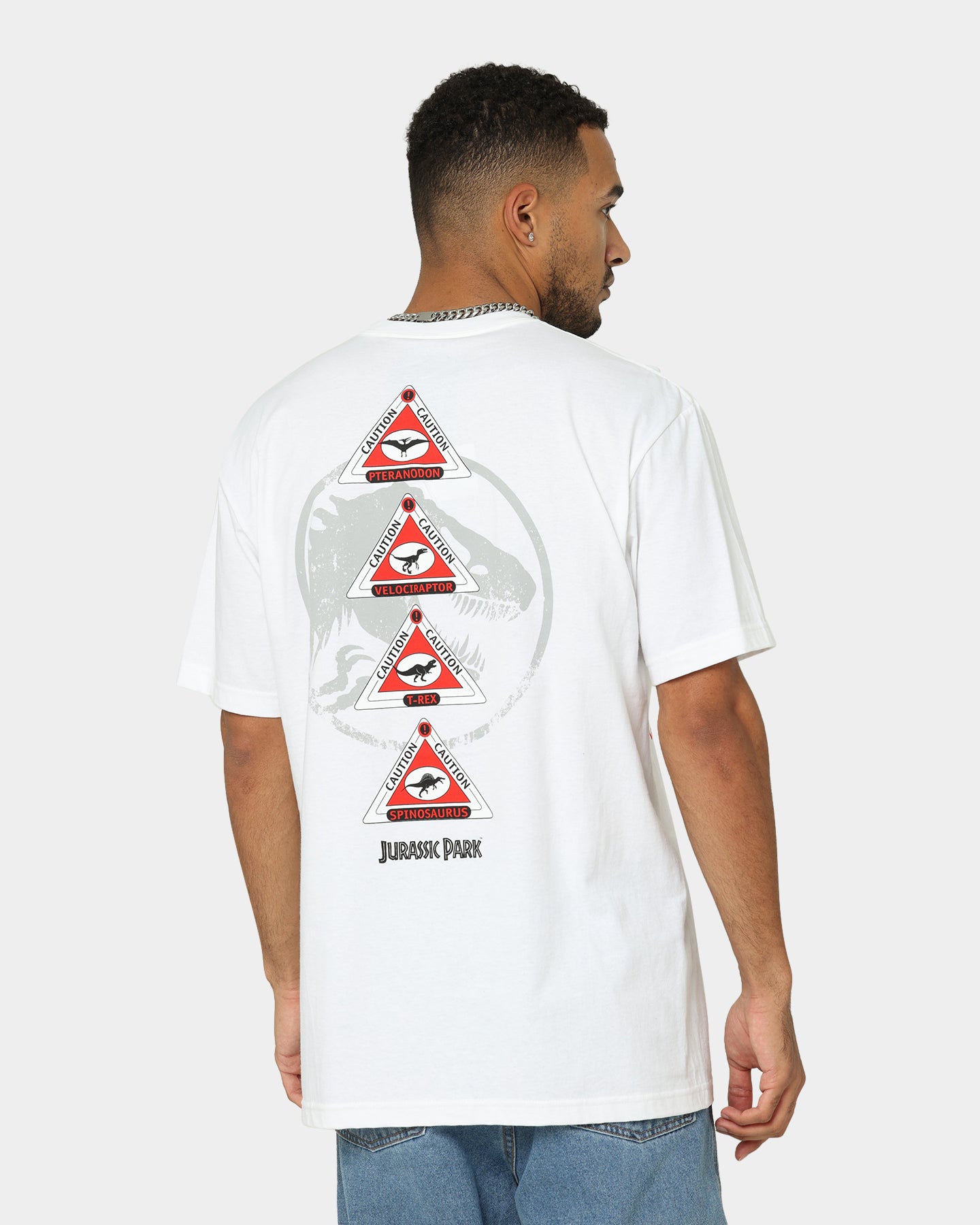 American Thrift Jurassic Park T-Shirt - White Cotton Tee for Men & Women - Perfect for Movie Nights, Cosplay, and Dinosaur Lovers