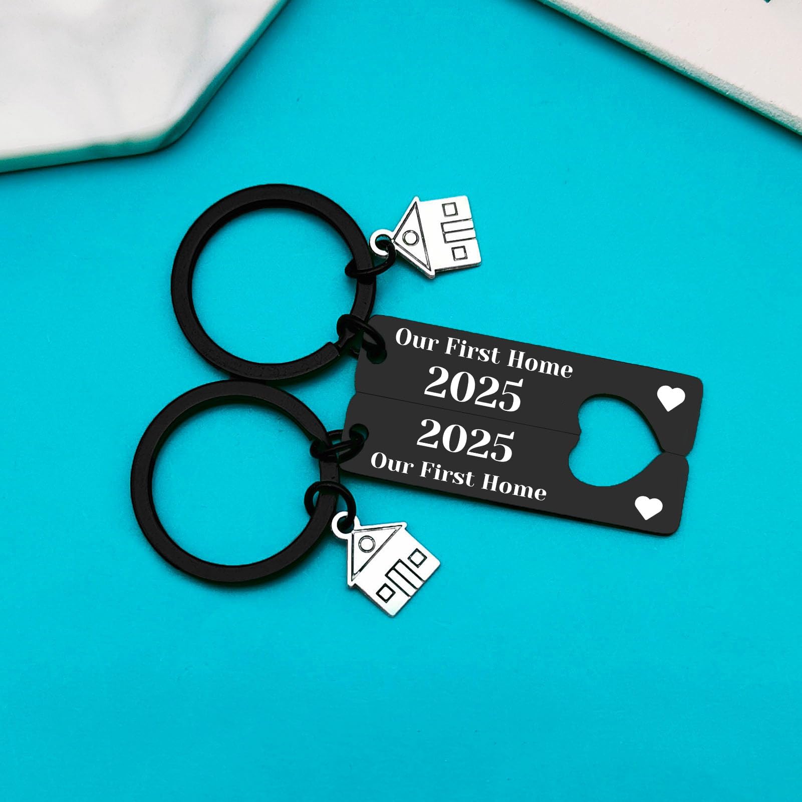 Our First Home Keychain - Personalized Housewarming Gift for Couples & New Homeowners - Perfect for House Keys, New Home Celebrations & Moving In Gifts