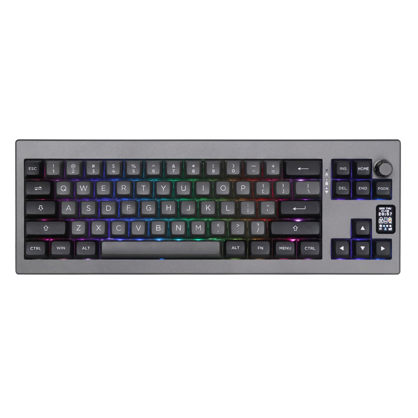 EPOMAKER Shadow-X Wireless Mechanical Keyboard - Hot-Swap, Bluetooth, USB-C for Gaming with Screen