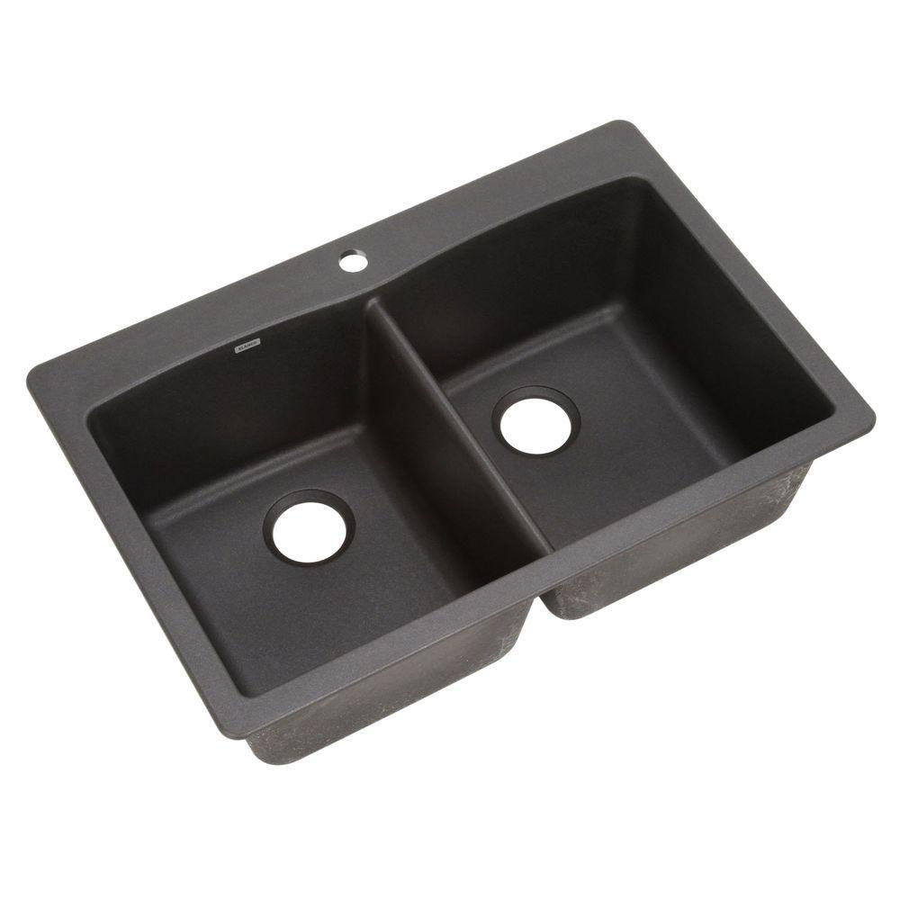 Premium Blanco Diamond Dual Mount Composite 33-Inch 1-Hole Double Bowl Kitchen Sink in Anthracite (Model 540033) - Perfect for Modern Kitchens, Remodeling & Heavy-Duty Cooking