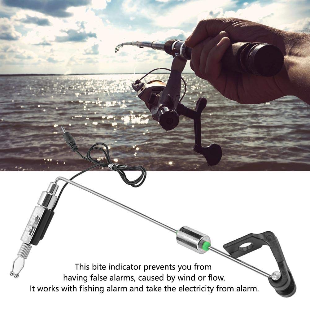 VGEBY Fishing Bite Alarm with LED Indicators - Electric Fish Bite Alarm Hanger Tool for Night Fishing, Ice Fishing & Carp Fishing - Durable Tackle Accessory with Chain Hanger (Model 16-2602) | Perfect for Shore Fishing, Boat Fishing & Professional Anglers