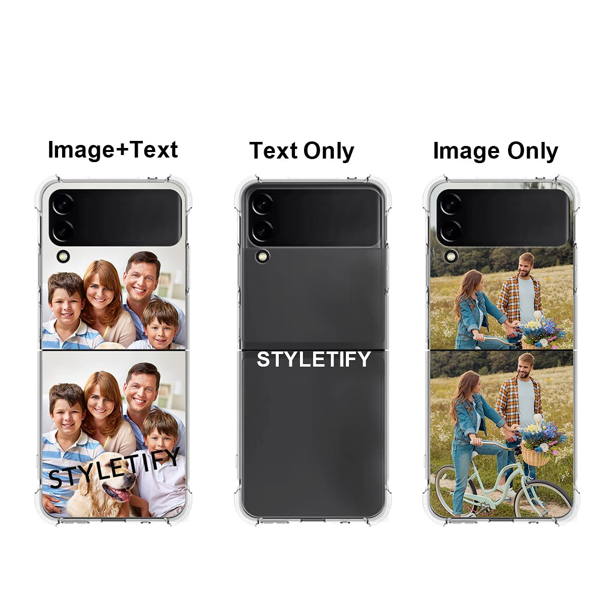 Custom Photo Case for Samsung Galaxy Z Flip 3 (Not Compatible with Z Flip 4) - Personalized Picture & Text Phone Cover with 4-Corner Airbag Shockproof Protection, Ultra Clear Soft TPU Candy Case - Perfect for Travel, Gifts & Everyday Protection