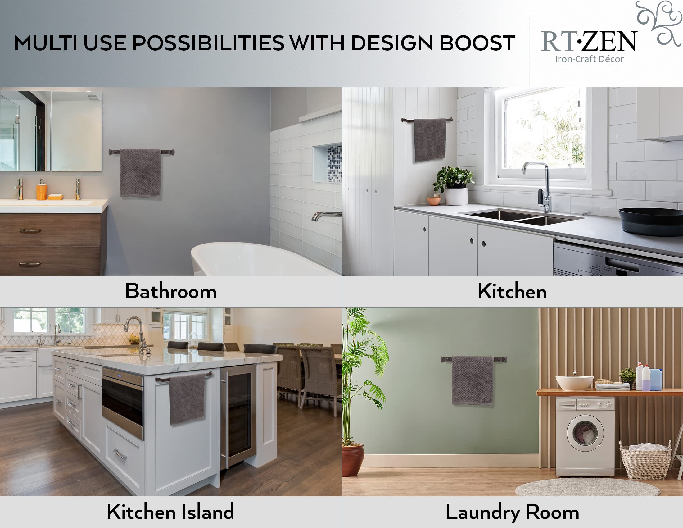 RTZEN Farmhouse Bathroom Towel Holder - 17