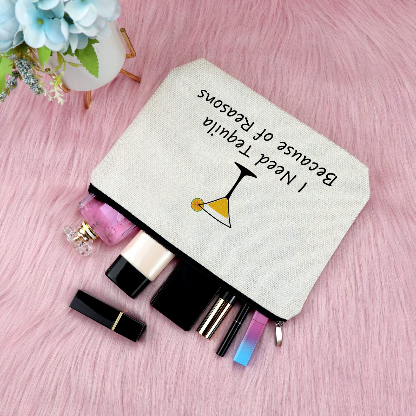Tequila Makeup Bag - Funny Cosmetic Pouch for Women | Perfect Gift for Tequila Lovers, Best Friends & Drinking Enthusiasts | Great for Birthdays, Valentine's Day & Housewarming | Travel-Friendly Makeup Organizer for Parties & Vacations