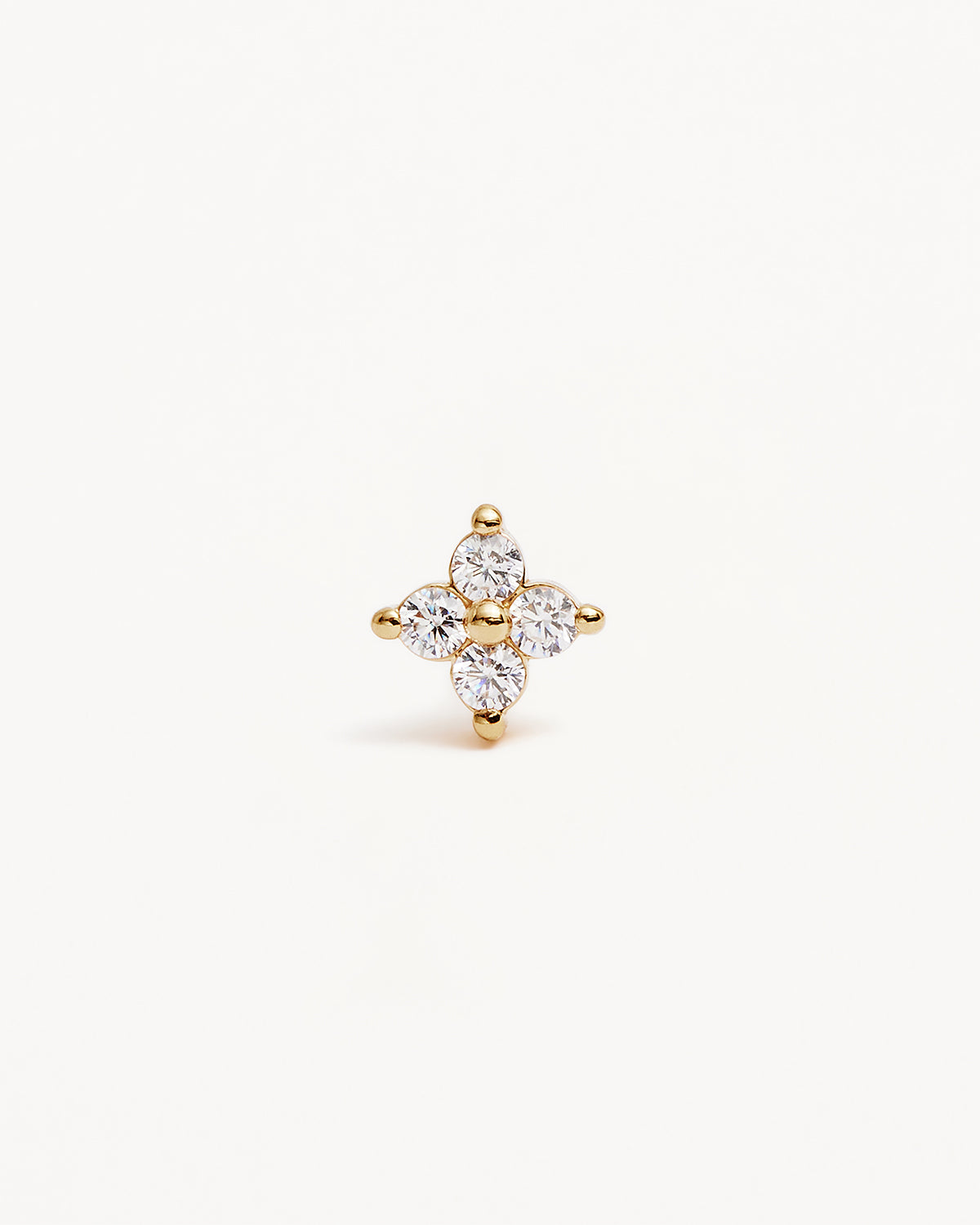 18K Gold Vermeil Crystal Bloom Stud Earrings for Women – Elegant Floral Earrings for Everyday Wear, Gift Giving & Special Occasions
