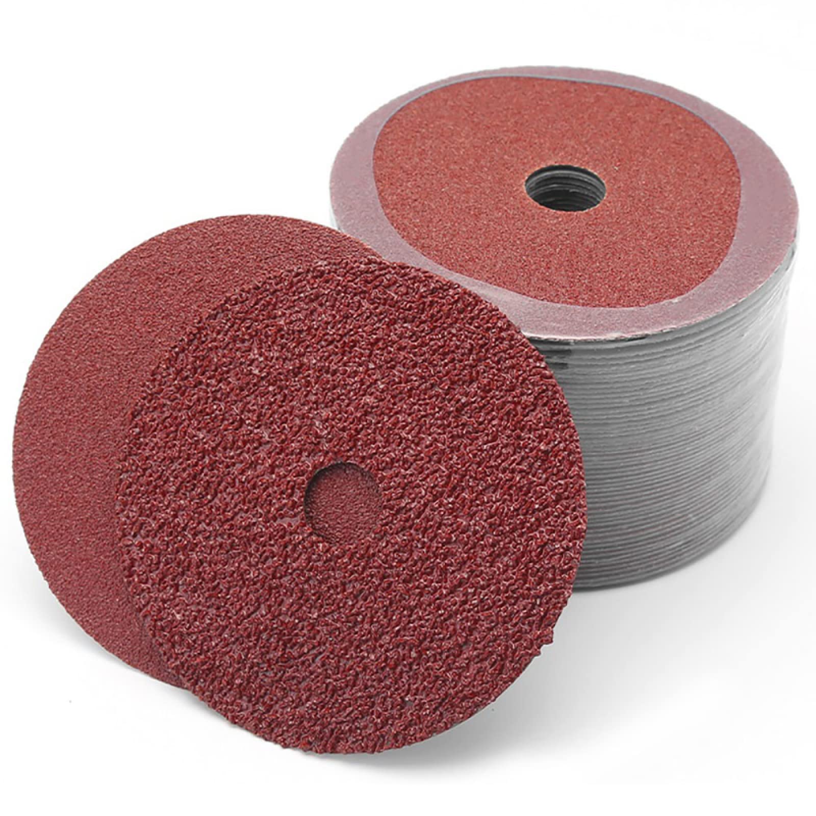 50-Pack 100mm Fiber Sanding Discs - 60 Grit Aluminum Oxide Grinding Wheels for Angle Grinder - Perfect for Metal Rust Removal, Wood Sanding & Surface Preparation
