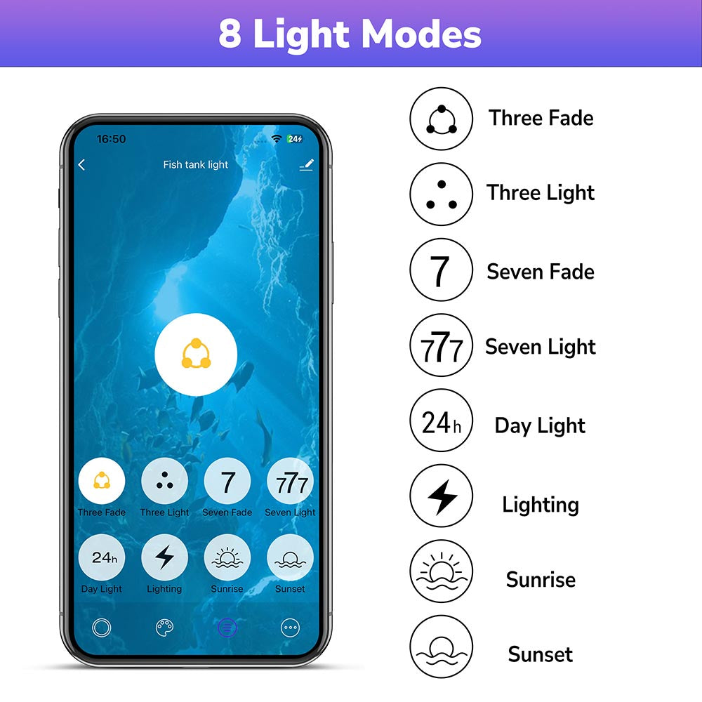 TheLAShop 24 Inch Aquarium LED Light with RGB & APP Control - Full Spectrum for Saltwater & Freshwater Fish Tanks - Perfect for Coral Growth & Planted Aquariums