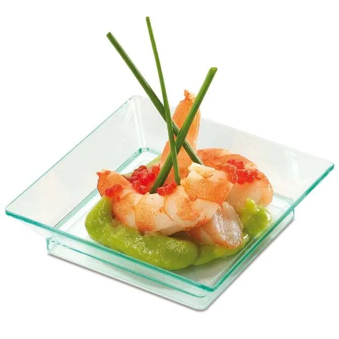 Comatec 2.5 Inch Square Dishes - Sea Green Ceramic Appetizer Plates for Sushi, Desserts & Party Serving | Elegant Small Plates for Home Dining & Entertaining