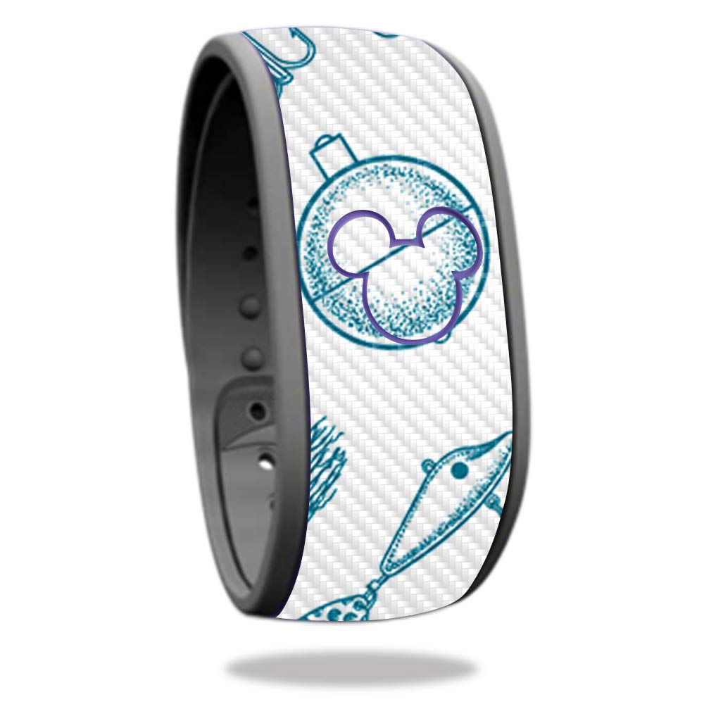 Premium Carbon Fiber Skin for Disney MagicBand - Teal Lures | Protective & Durable Textured Cover | Easy to Apply & Remove | Made in USA | Perfect for Theme Parks, Disney Vacations & MagicBand Customization