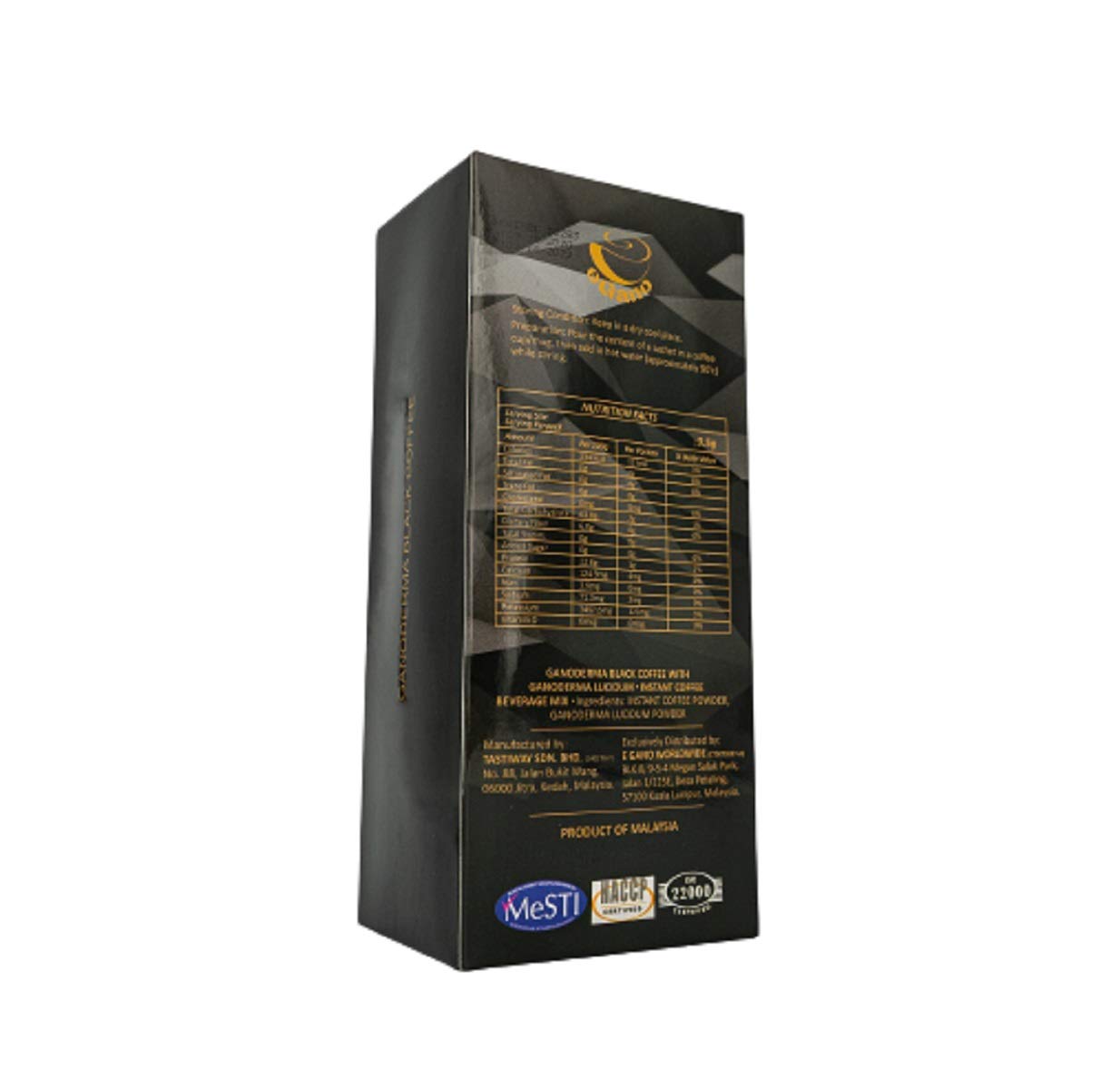 Premium Ganoderma Black Coffee & Cafe Latte Instant Coffee with Ganoderma Lucidum - 8 Count (32 Sachets) - Dark Roast - Vegan & Gluten Free - Perfect for Home, Office, or Travel - Boosts Energy & Immunity Naturally