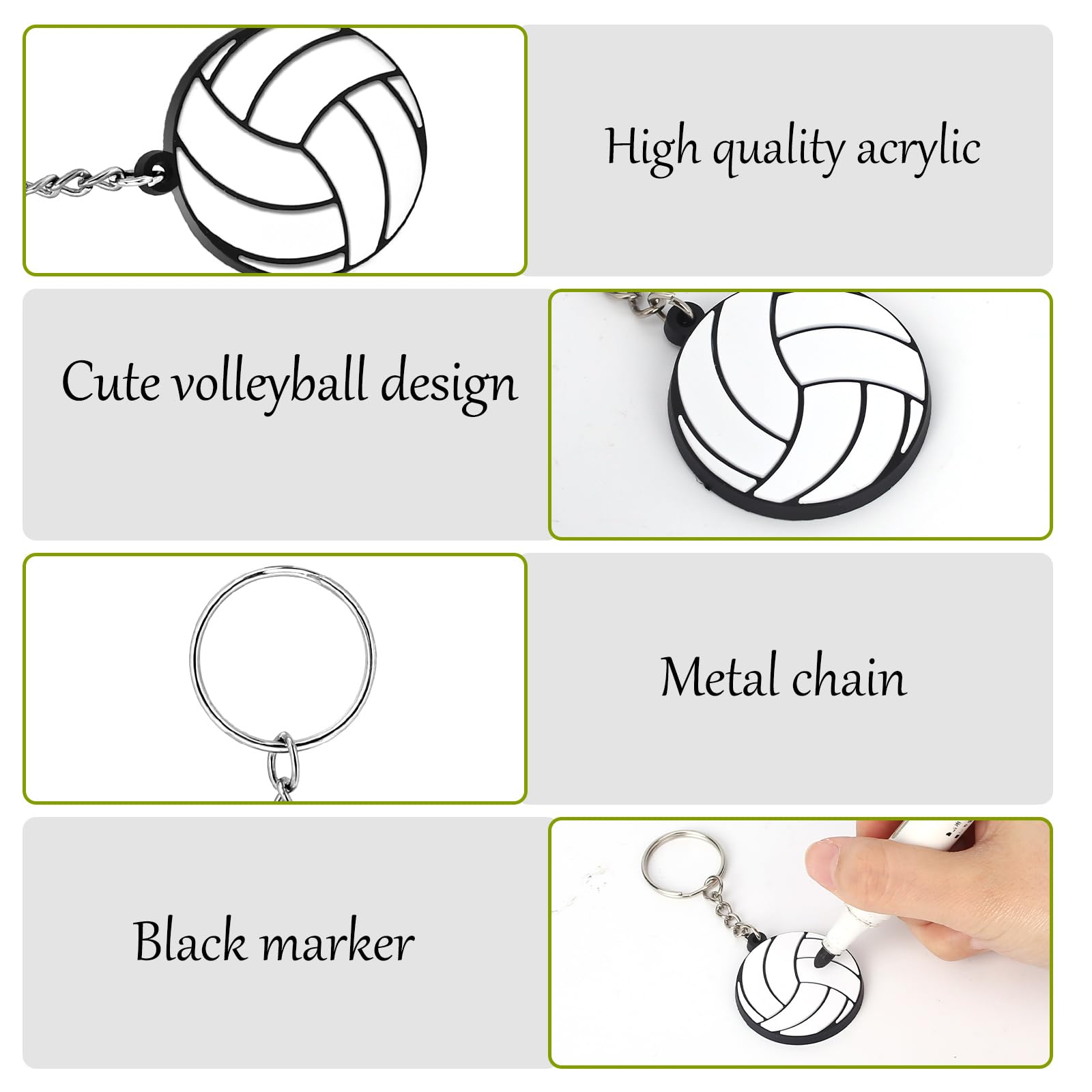 20 Pcs Volleyball Keychains - Rubber Sports Keychain for Volleyball Teams, Cute Party Favors, School Sport Rewards & Birthday Supplies | Perfect for Team Gifts, Sports Events & Fan Appreciation